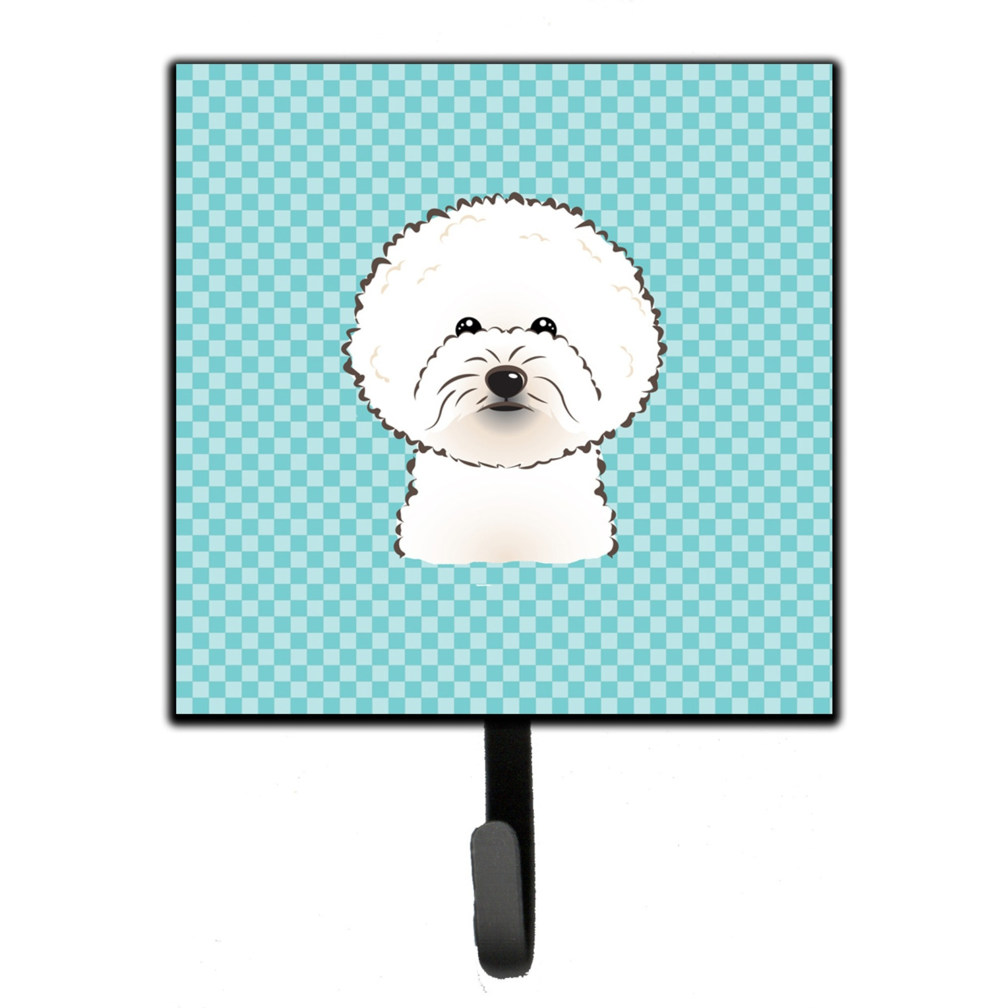 &quotCaroline's Treasures BB1155SH4 Checkerboard Blue Bichon Frise Leash or Key Holder, Small, Multicolor"