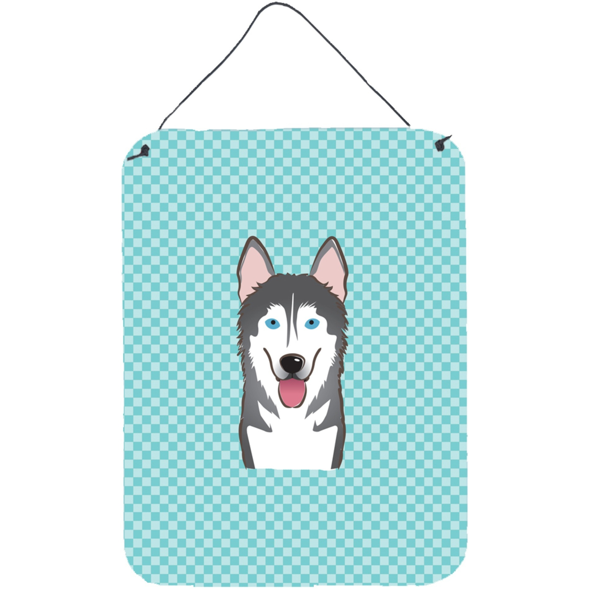&quotCaroline's Treasures Checkerboard Blue Alaskan Malamute Wall or Door Hanging Prints, 16"" x 12"""