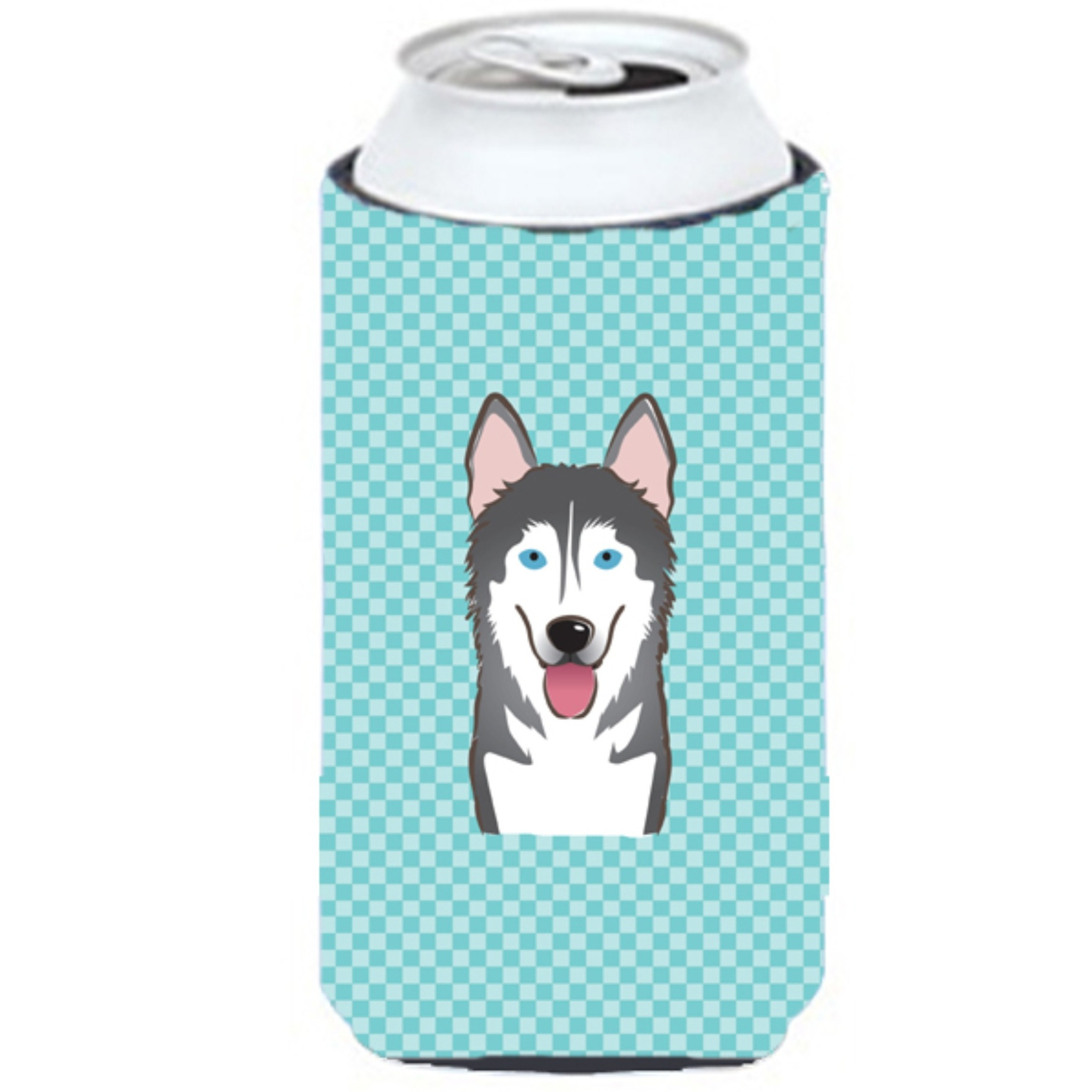 Checkerboard Blue Alaskan Malamute Tall Boy Beverage Insulator Hugger BB1156TBC