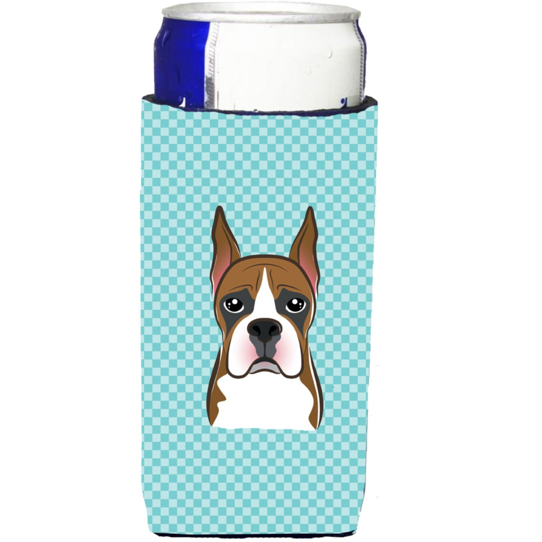 Checkerboard Blue Boxer Ultra Beverage Insulators for slim cans BB1161MUK
