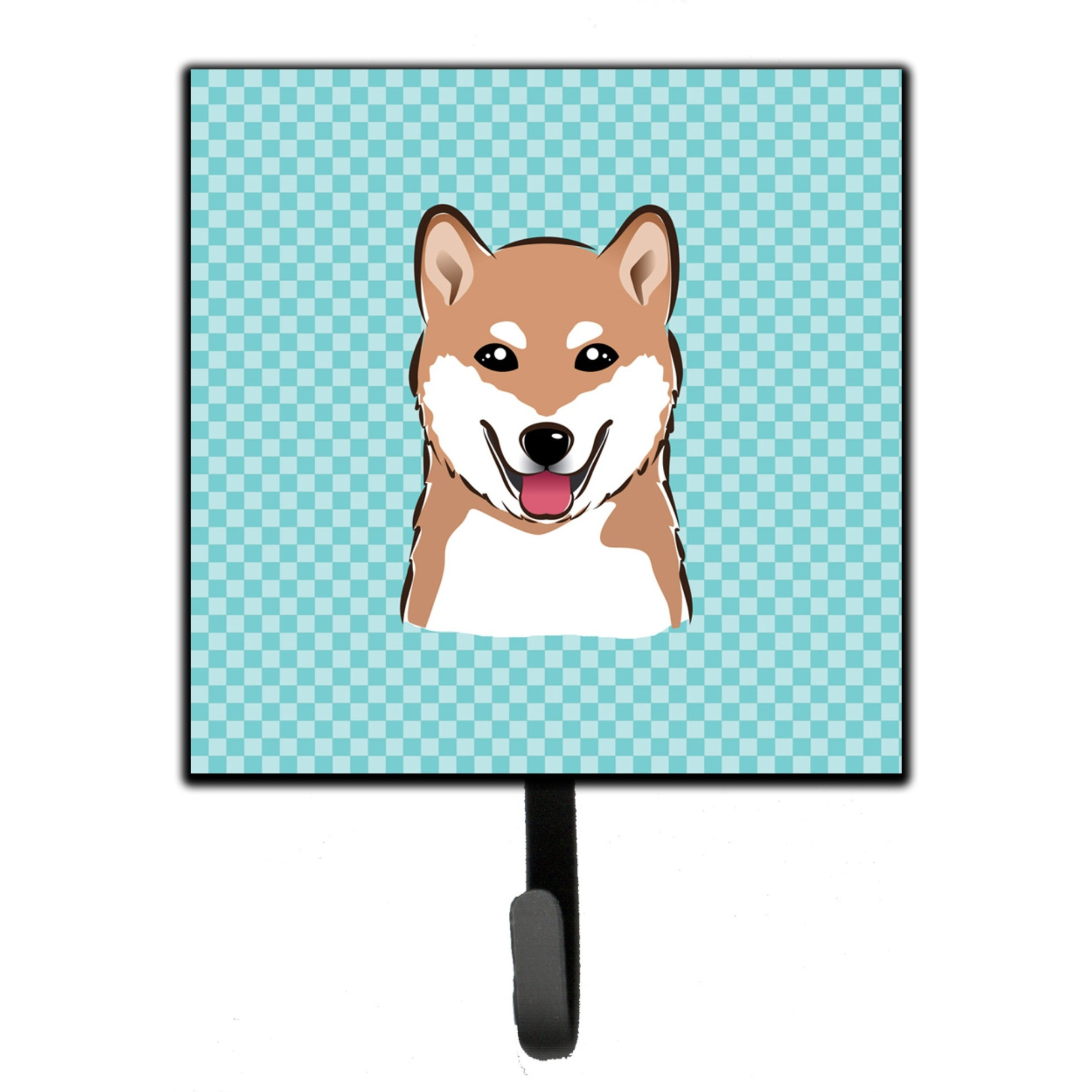 &quotCaroline's Treasures BB1163SH4 Checkerboard Blue Shiba Inu Leash or Key Holder, Small, Multicolor"