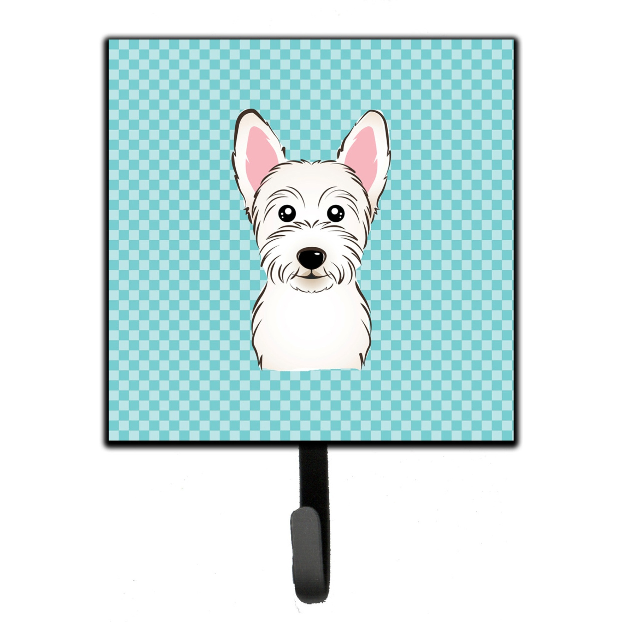 &quotCaroline's Treasures BB1164SH4 Checkerboard Blue Westie Leash or Key Holder, Small, Multicolor"