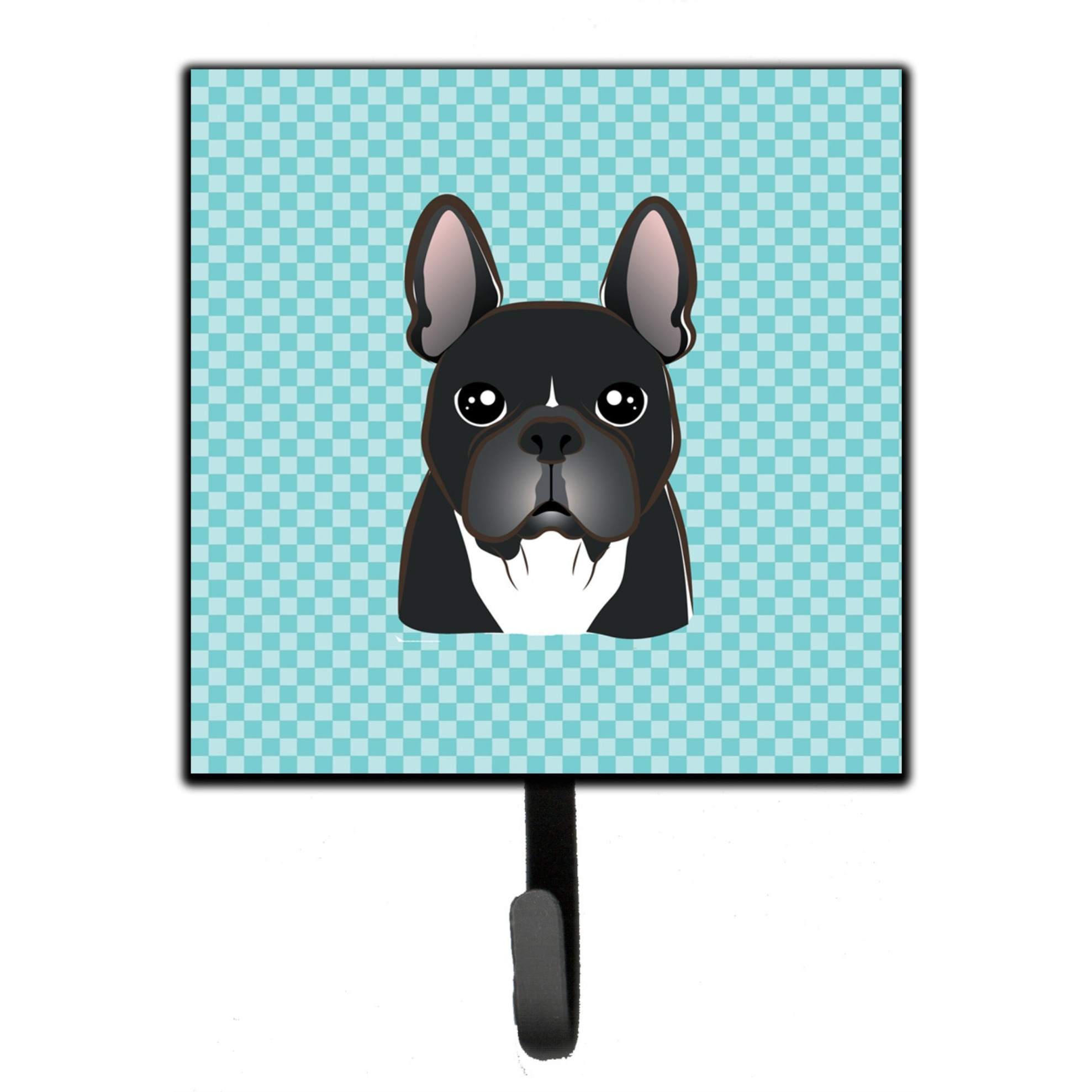 &quotCaroline's Treasures BB1165SH4 Checkerboard Blue French Bulldog Leash or Key Holder, Small, Multicolor"