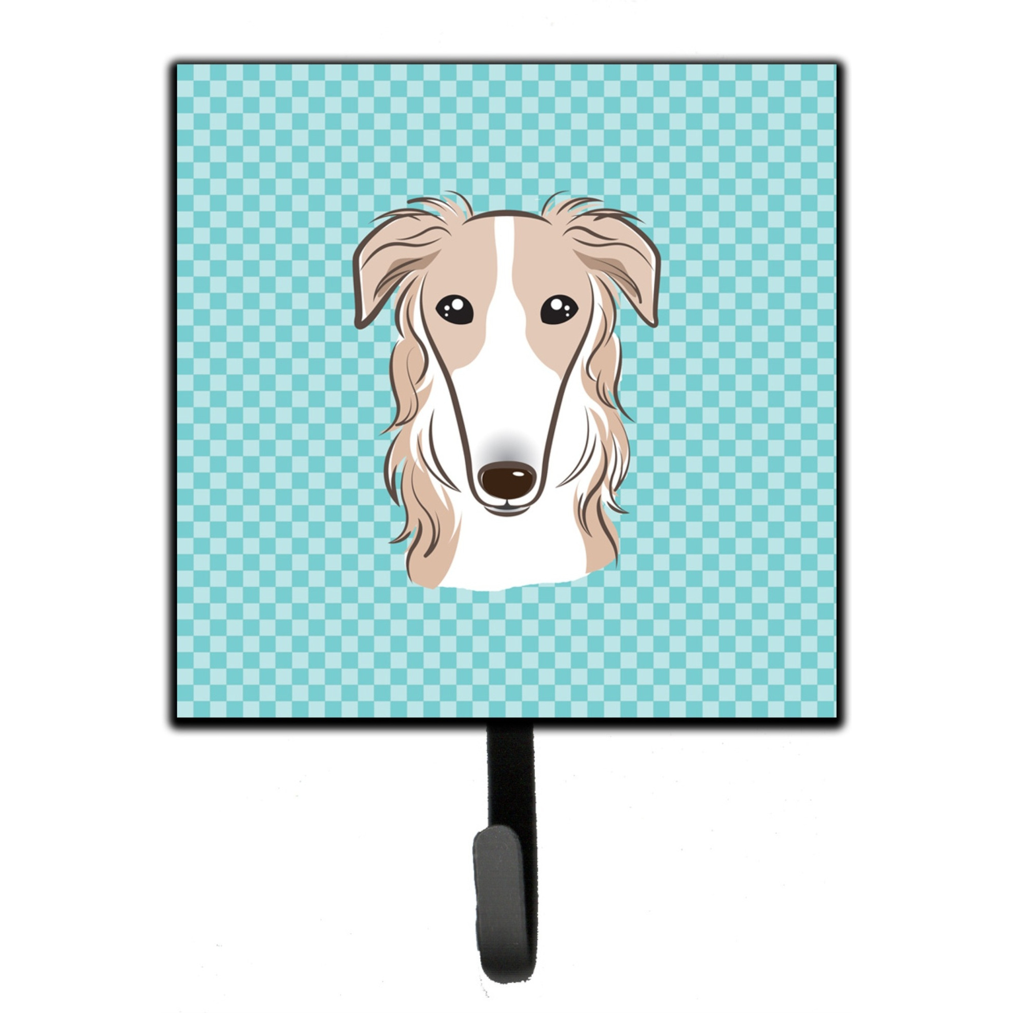&quotCaroline's Treasures BB1166SH4 Checkerboard Blue Borzoi Leash or Key Holder, Small, Multicolor"