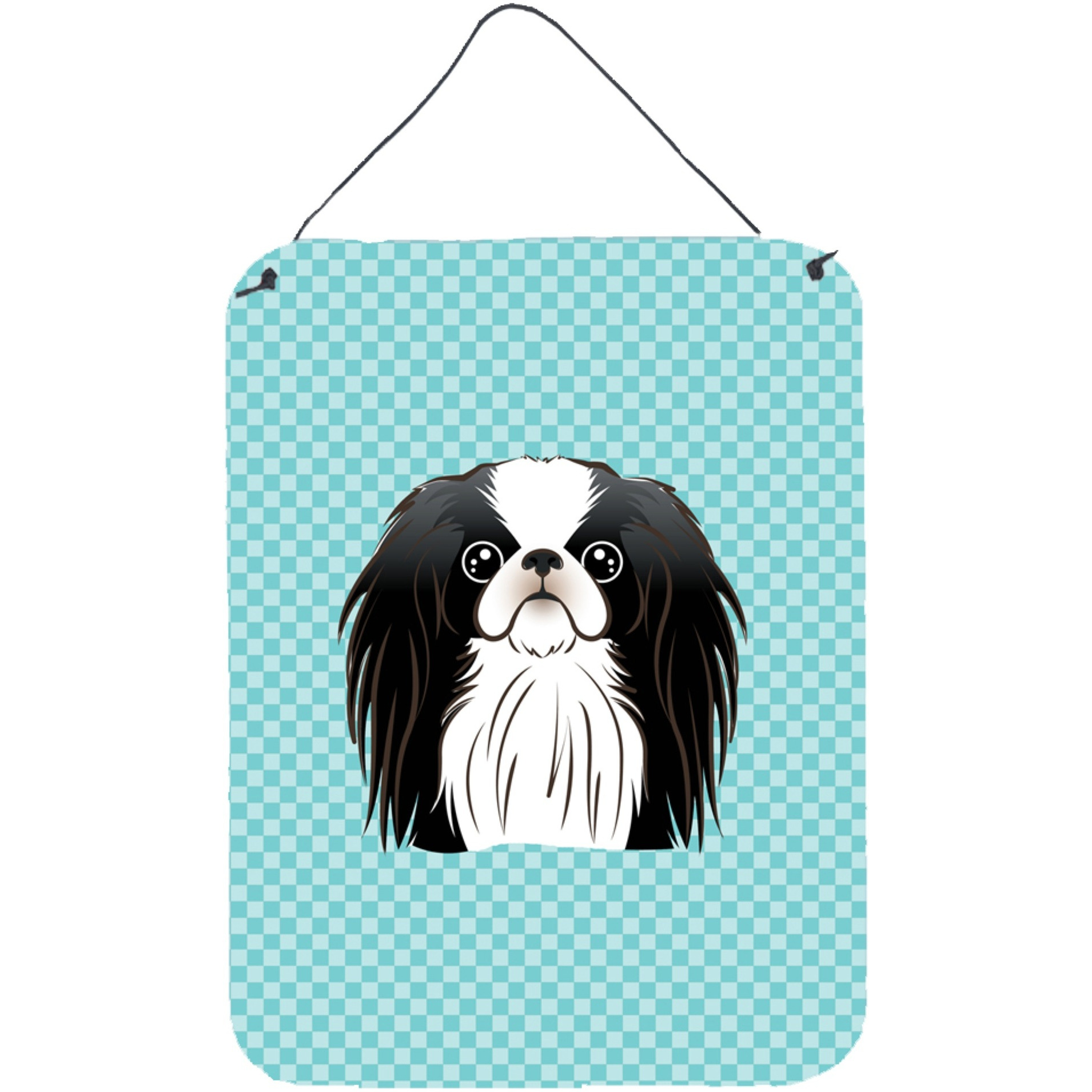 &quotCaroline's Treasures Checkerboard Blue Japanese Chin Wall or Door Hanging Prints, 16"" x 12"""