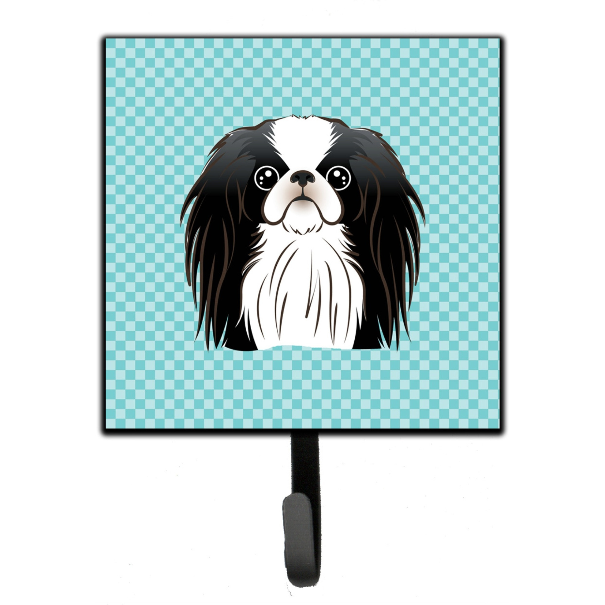 &quotCaroline's Treasures BB1168SH4 Checkerboard Blue Japanese Chin Leash or Key Holder, Small, Multicolor"