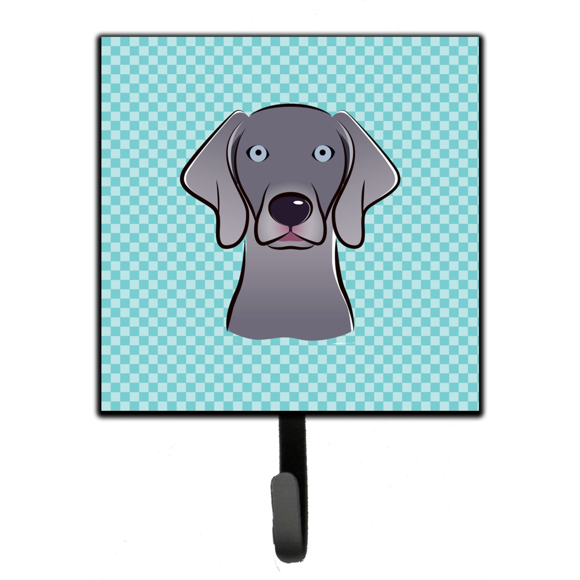 &quotCaroline's Treasures BB1169SH4 Checkerboard Blue Weimaraner Leash or Key Holder, Small, Multicolor"