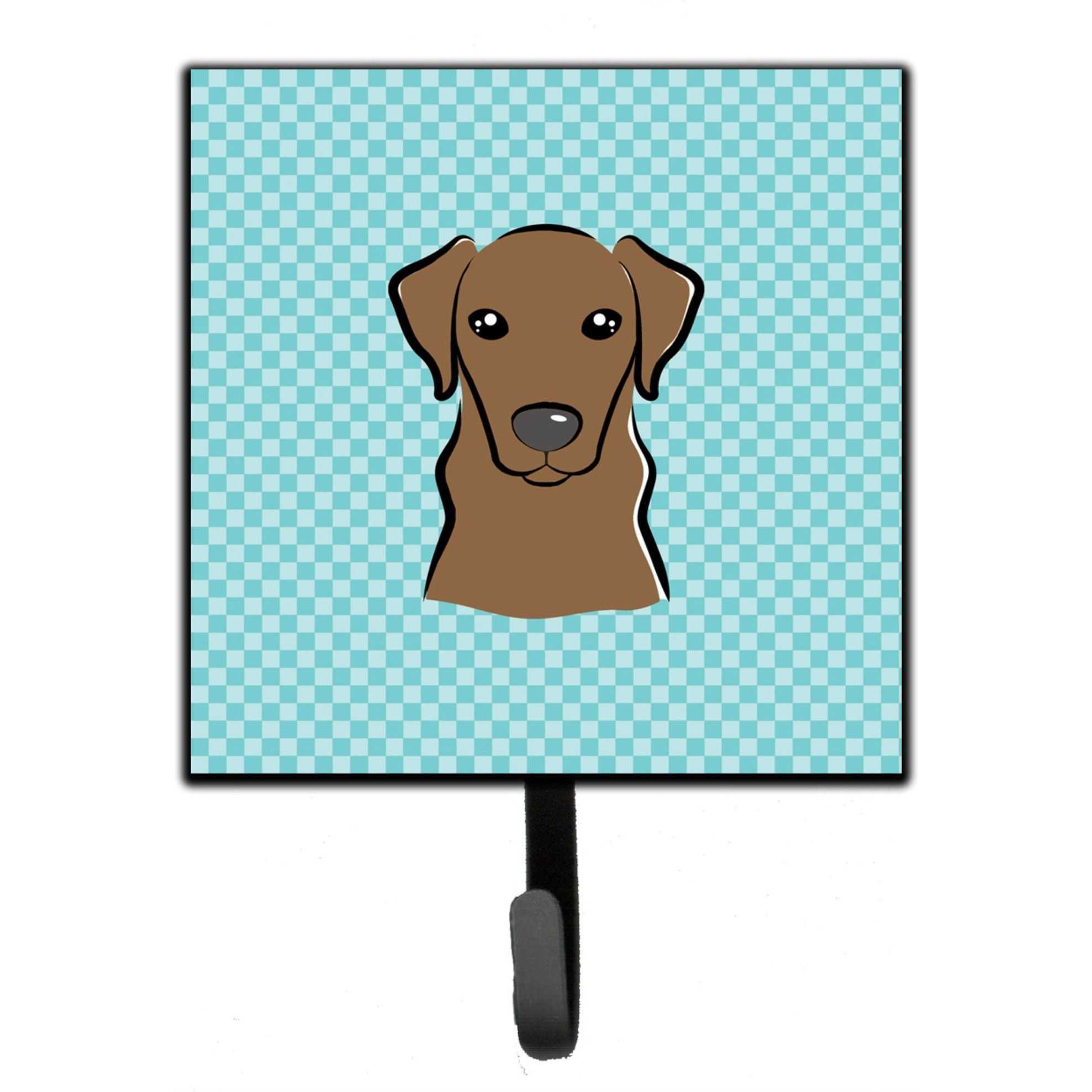 &quotCaroline's Treasures BB1172SH4 Checkerboard Blue Chocolate Labrador Leash or Key Holder, Small, Multicolor"