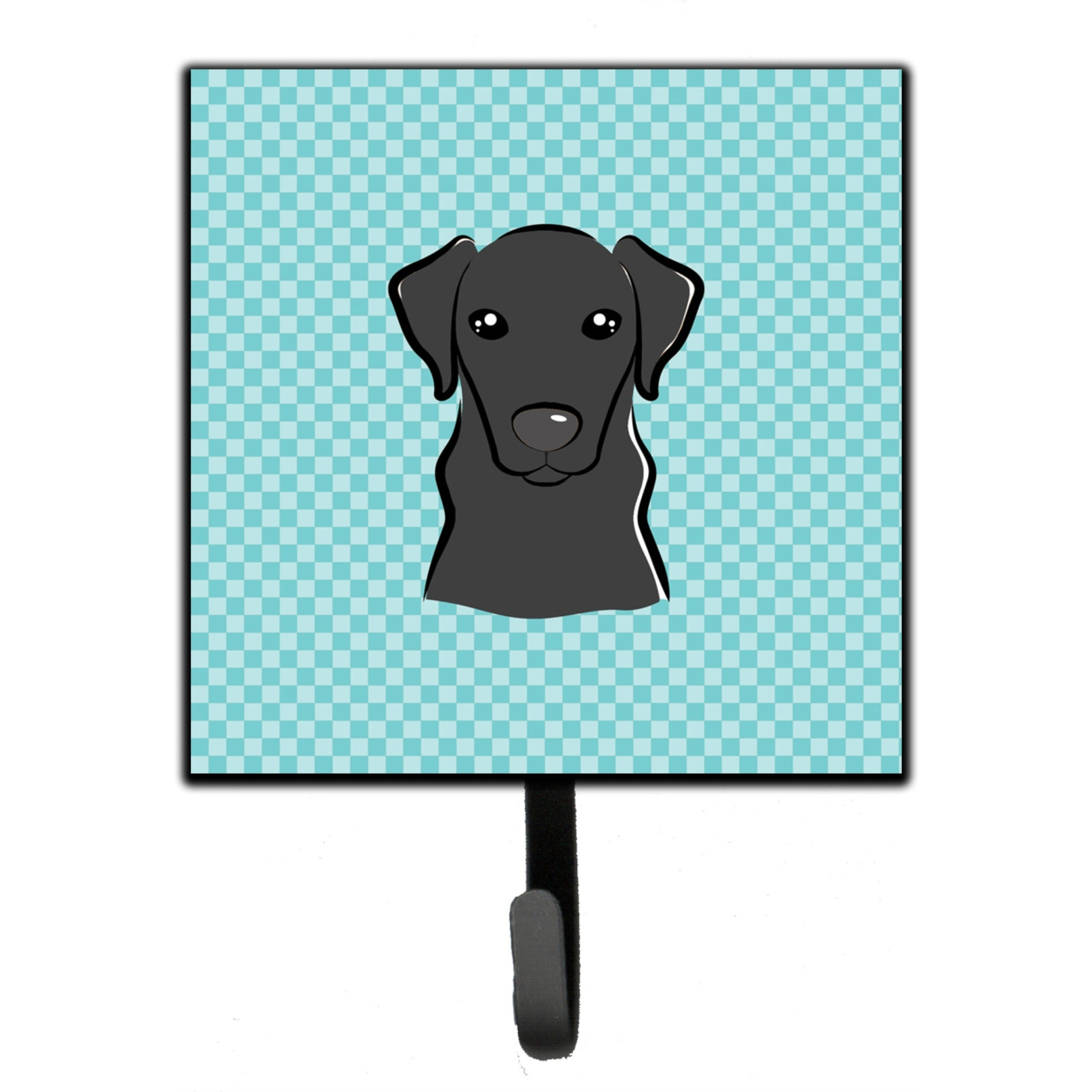 &quotCaroline's Treasures BB1173SH4 Checkerboard Blue Black Labrador Leash or Key Holder, Small, Multicolor"