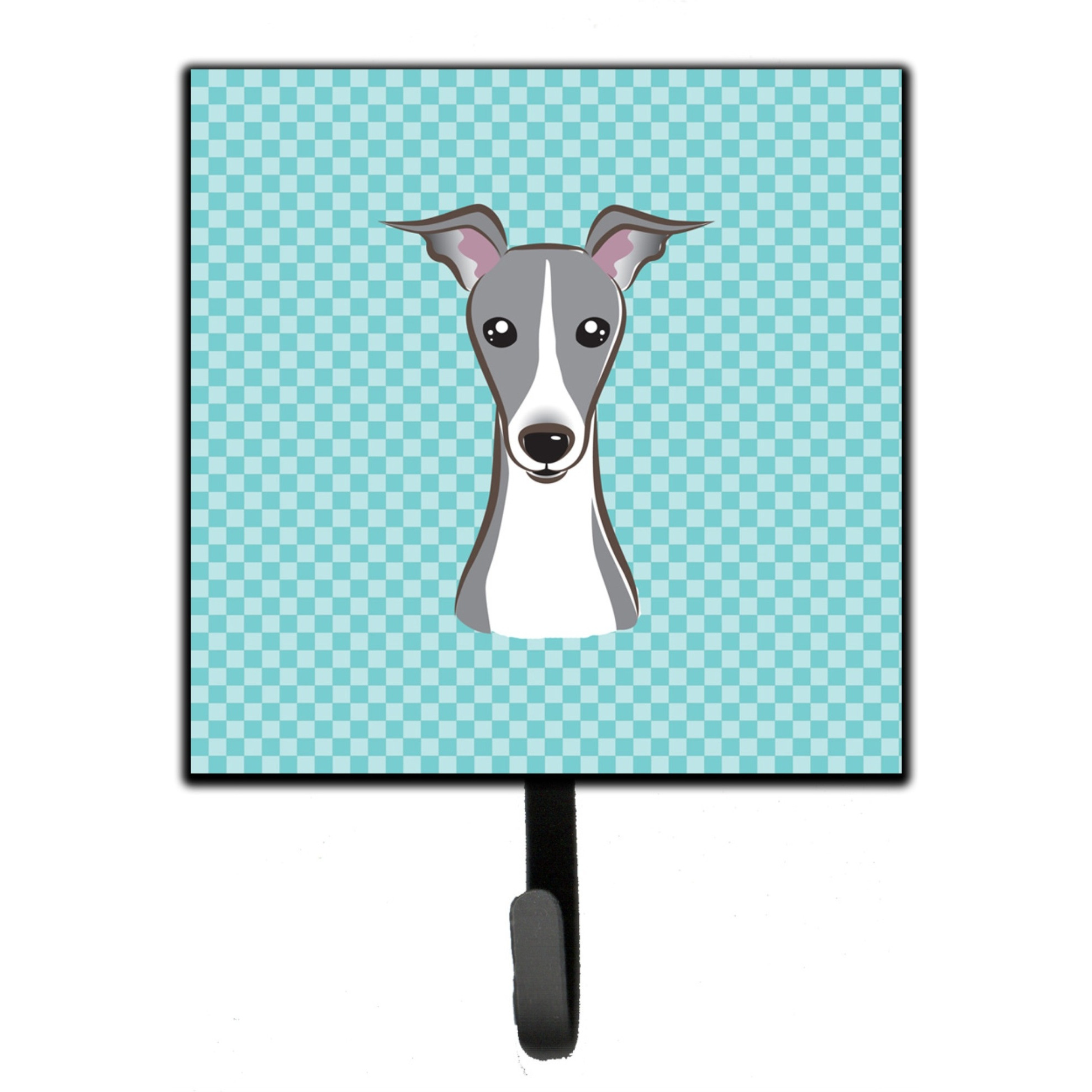 &quotCaroline's Treasures BB1174SH4 Checkerboard Blue Italian Greyhound Leash or Key Holder, Small, Multicolor"