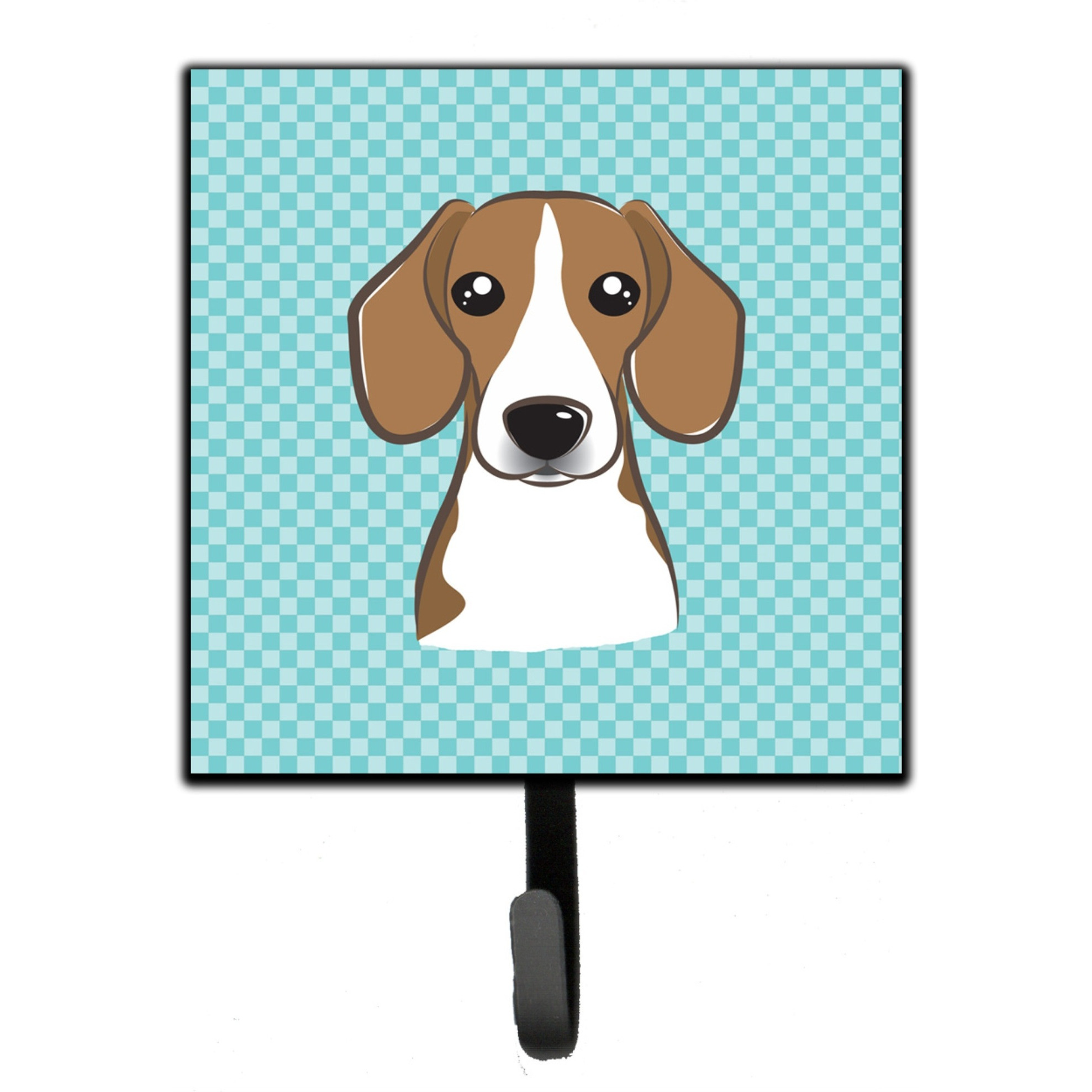 &quotCaroline's Treasures BB1177SH4 Checkerboard Blue Beagle Leash or Key Holder, Small, Multicolor"