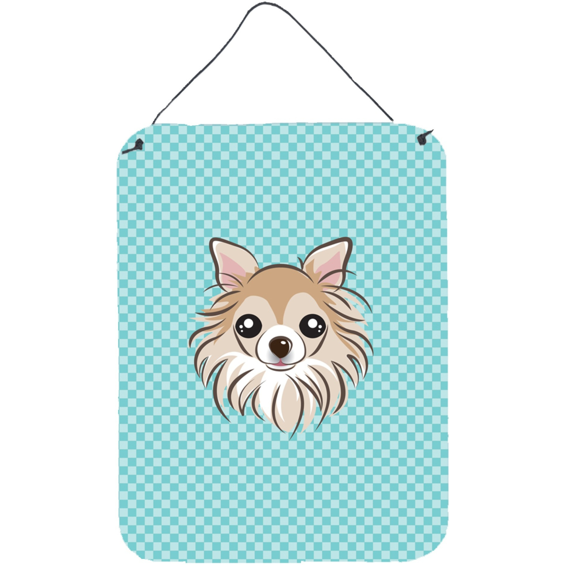 &quotCaroline's Treasures Checkerboard Blue Chihuahua Wall or Door Hanging Prints, 16"" x 12"""