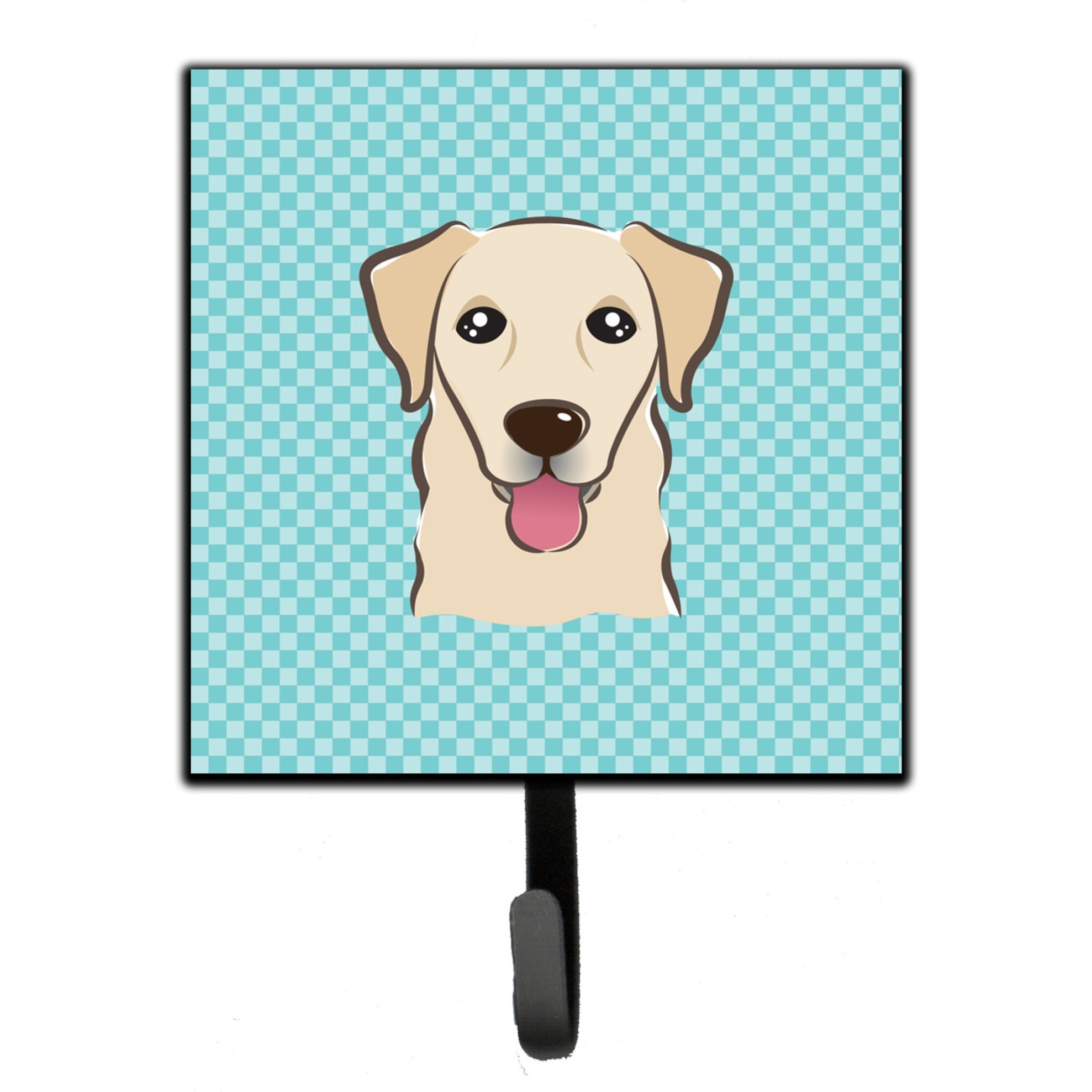 &quotCaroline's Treasures BB1190SH4 Checkerboard Blue Golden Retriever Leash or Key Holder, Small, Multicolor"