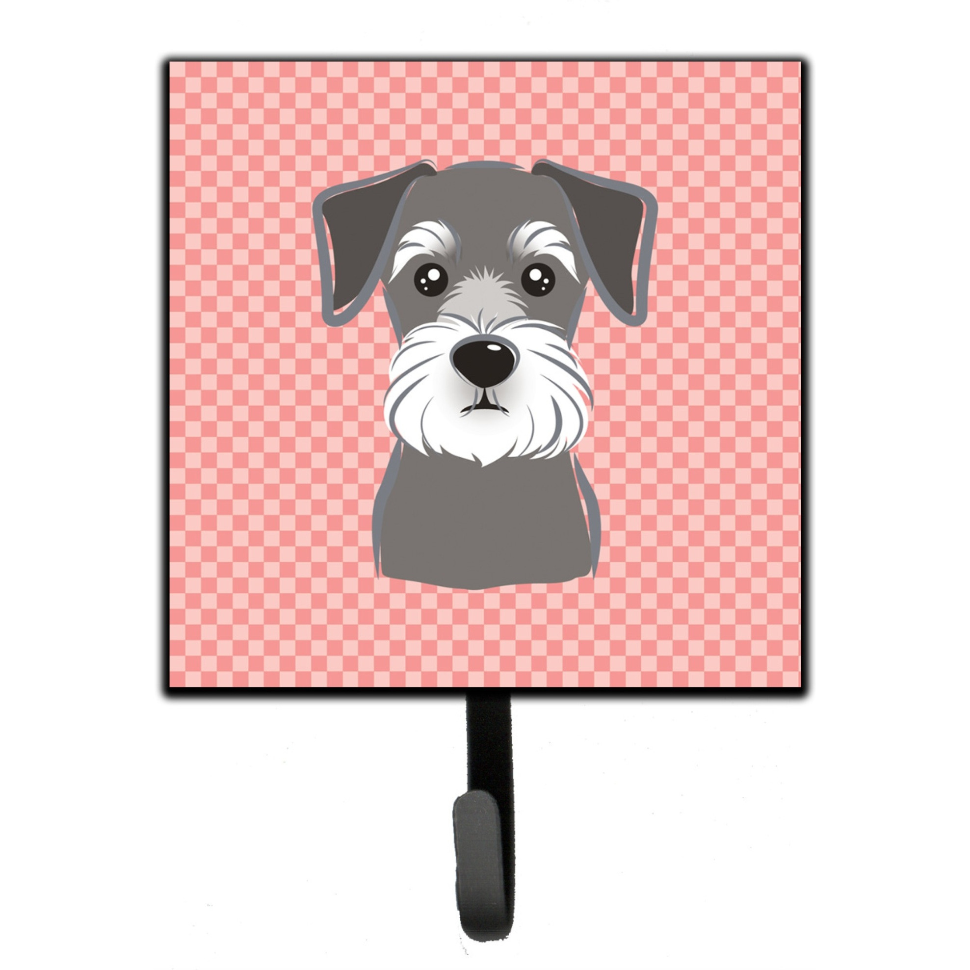 &quotCaroline's Treasures BB1206SH4 Checkerboard Pink Schnauzer Leash or Key Holder, Small, Multicolor"