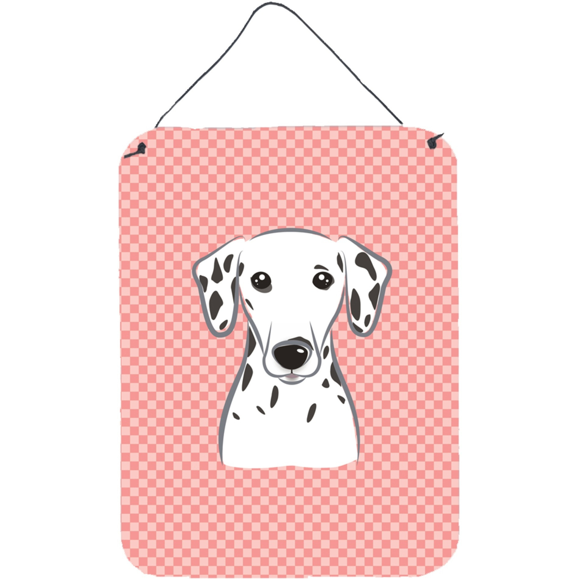 &quotCaroline's Treasures Checkerboard Pink Dalmatian Wall or Door Hanging Prints, 16"" x 12"""
