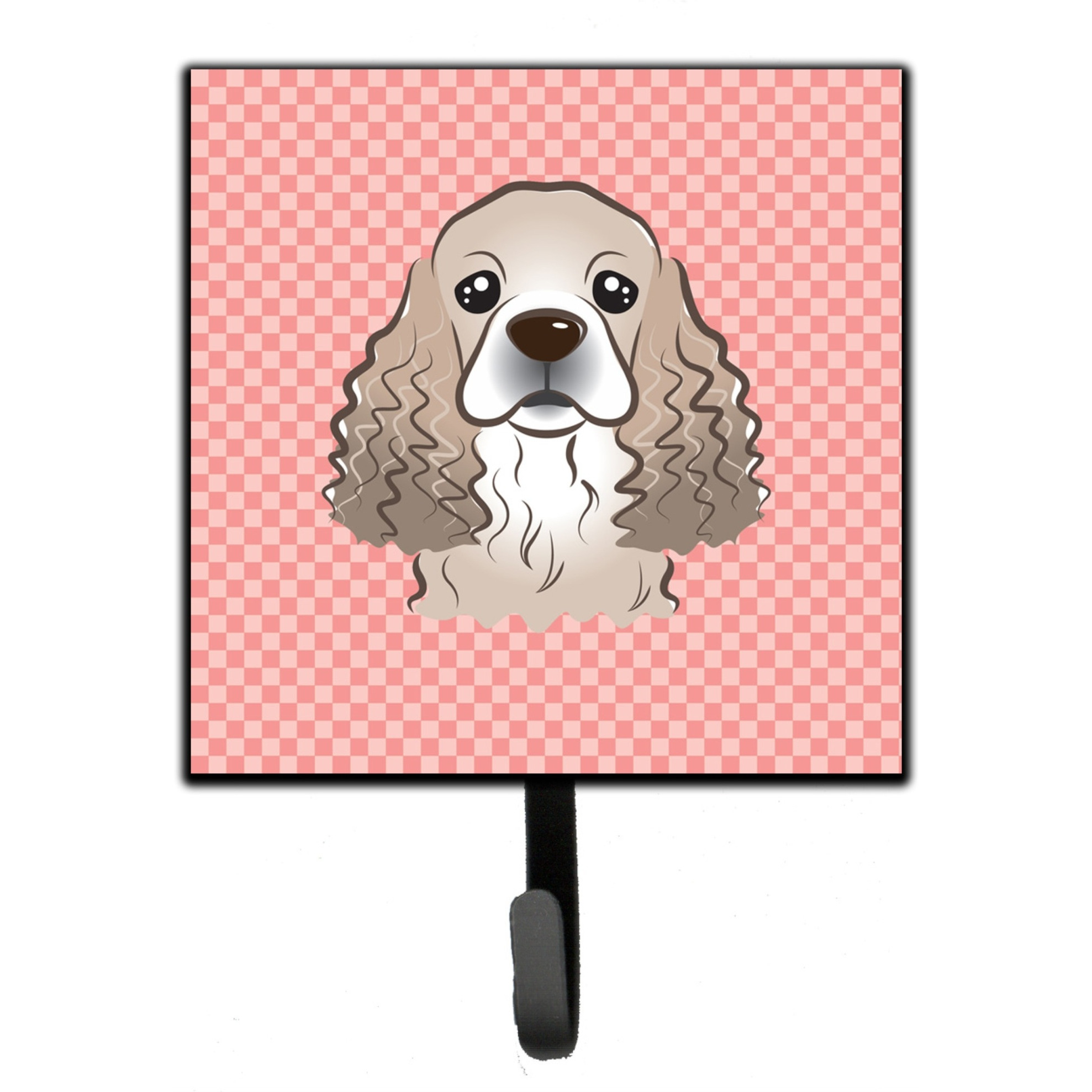 &quotCaroline's Treasures BB1216SH4 Checkerboard Pink Cocker Spaniel Leash or Key Holder, Small, Multicolor"
