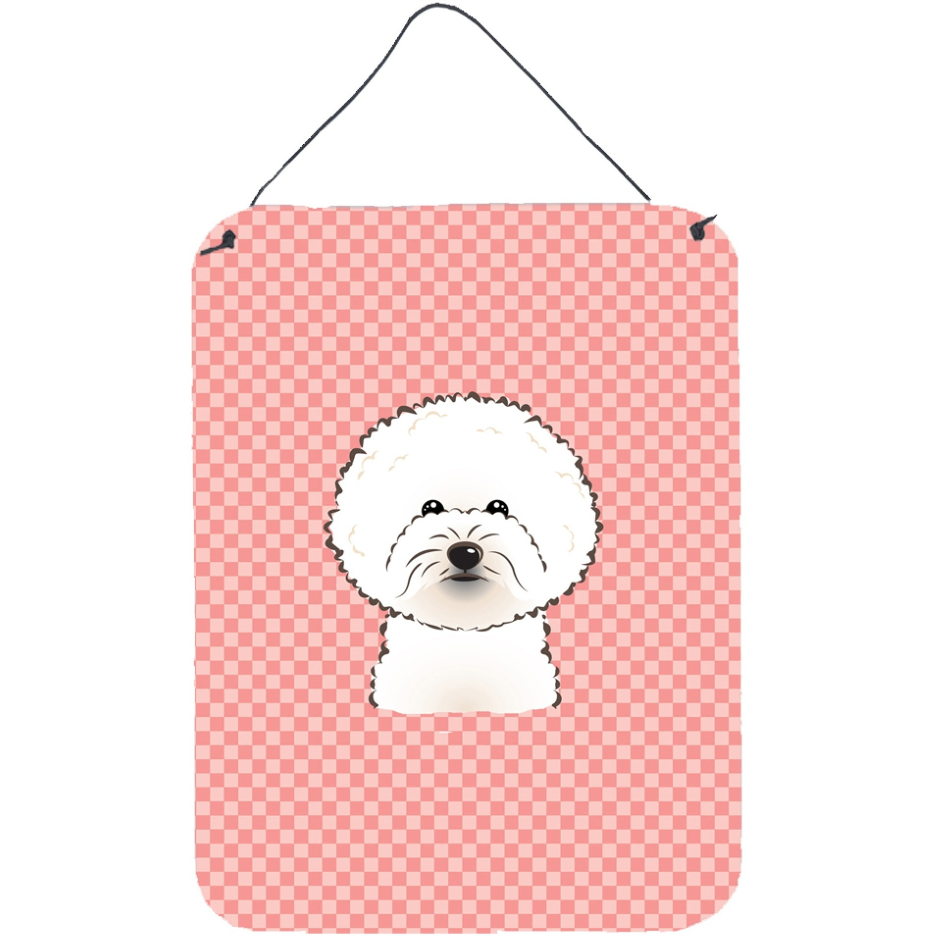 &quotCaroline's Treasures Checkerboard Pink Bichon Frise Wall or Door Hanging Prints, 16"" x 12"""