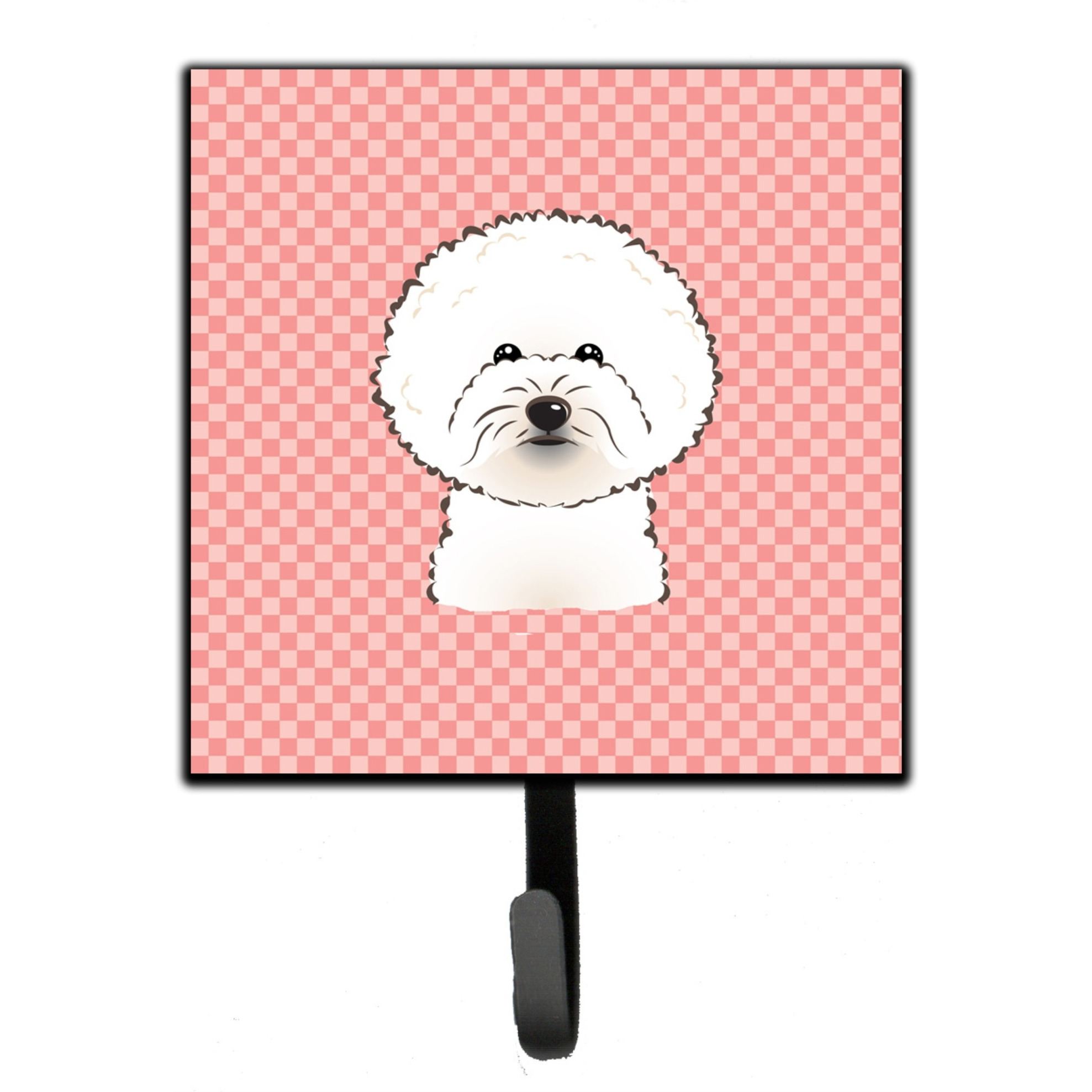 &quotCaroline's Treasures BB1217SH4 Checkerboard Pink Bichon Frise Leash or Key Holder, Small, Multicolor"