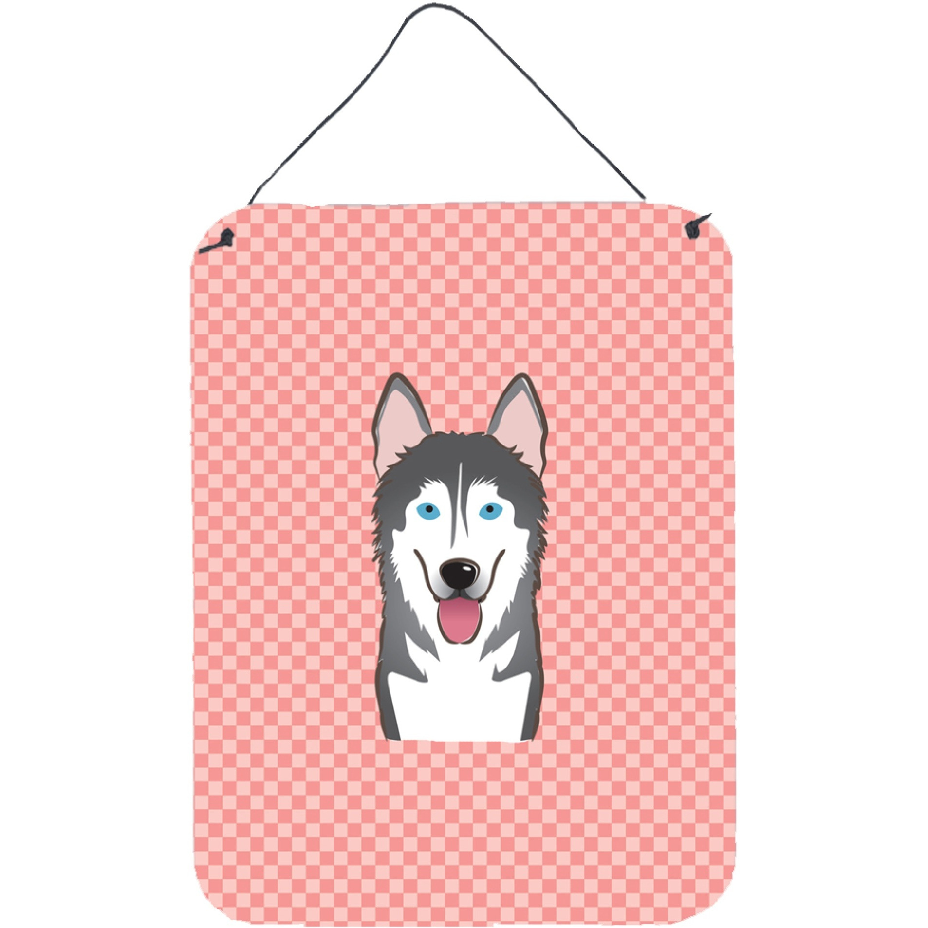 &quotCaroline's Treasures Checkerboard Pink Alaskan Malamute Wall or Door Hanging Prints, 16"" x 12"""