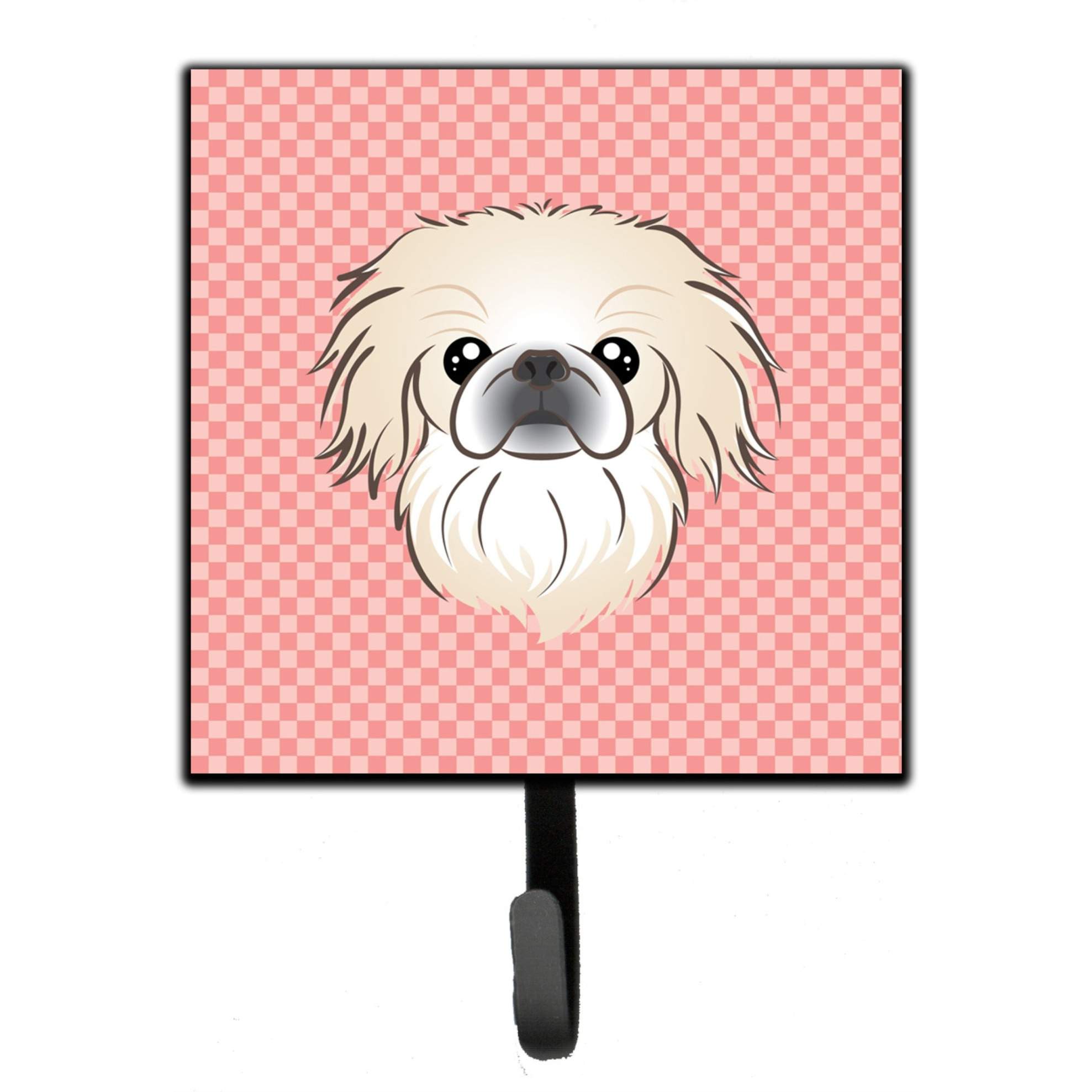 &quotCaroline's Treasures BB1221SH4 Checkerboard Pink Pekingese Leash or Key Holder, Small, Multicolor"