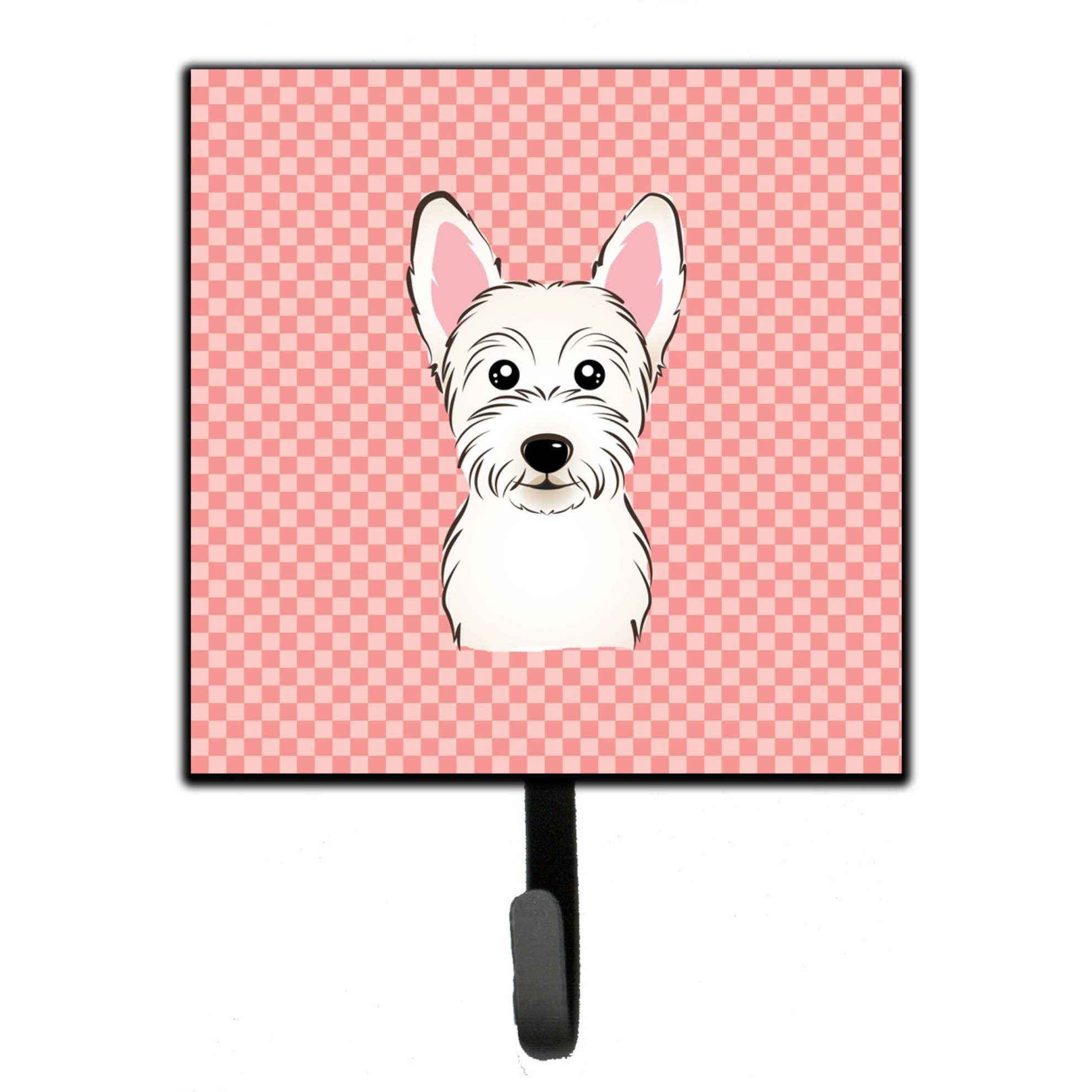 &quotCaroline's Treasures BB1226SH4 Checkerboard Pink Westie Leash or Key Holder, Small, Multicolor"