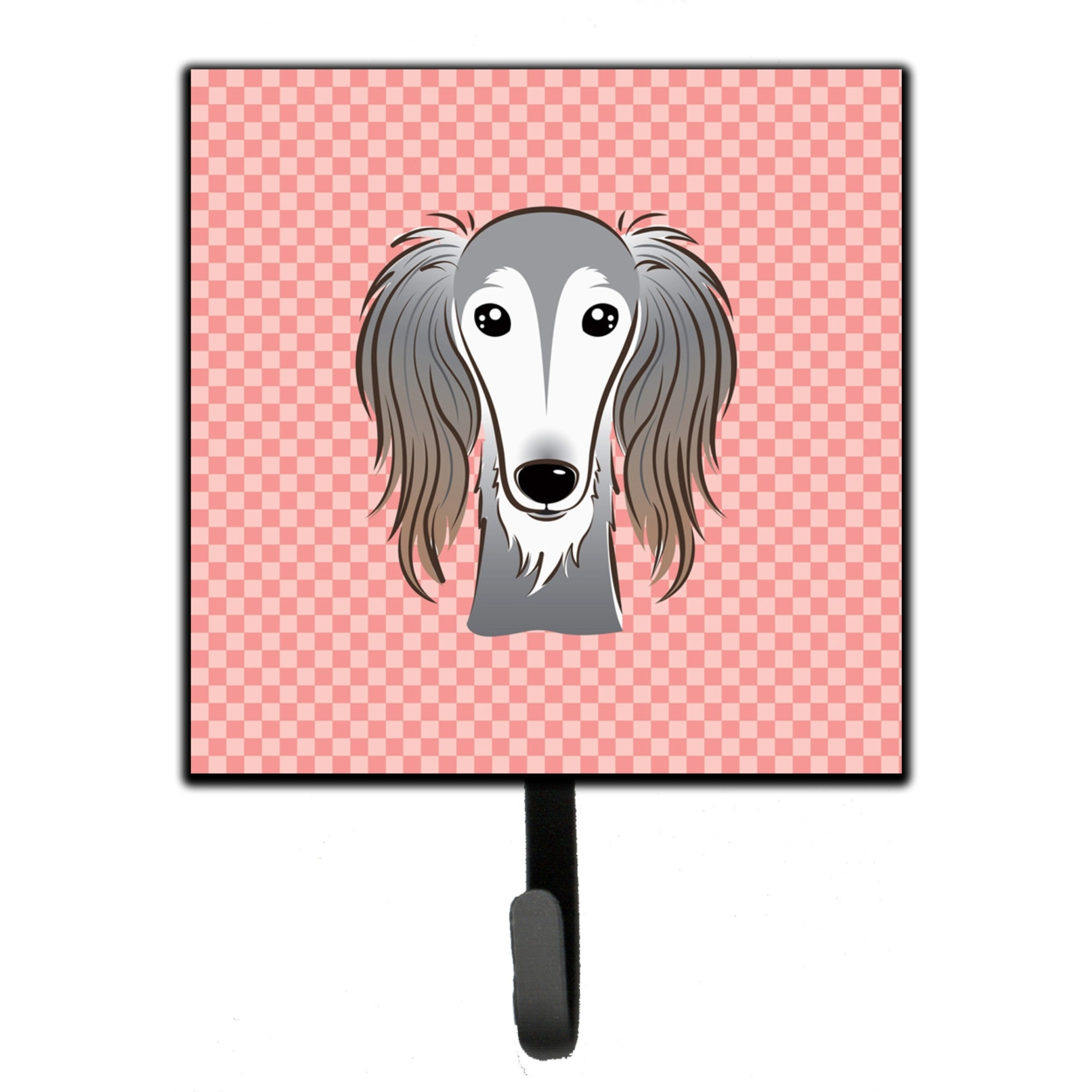 &quotCaroline's Treasures BB1229SH4 Checkerboard Pink Saluki Leash or Key Holder, Small, Multicolor"