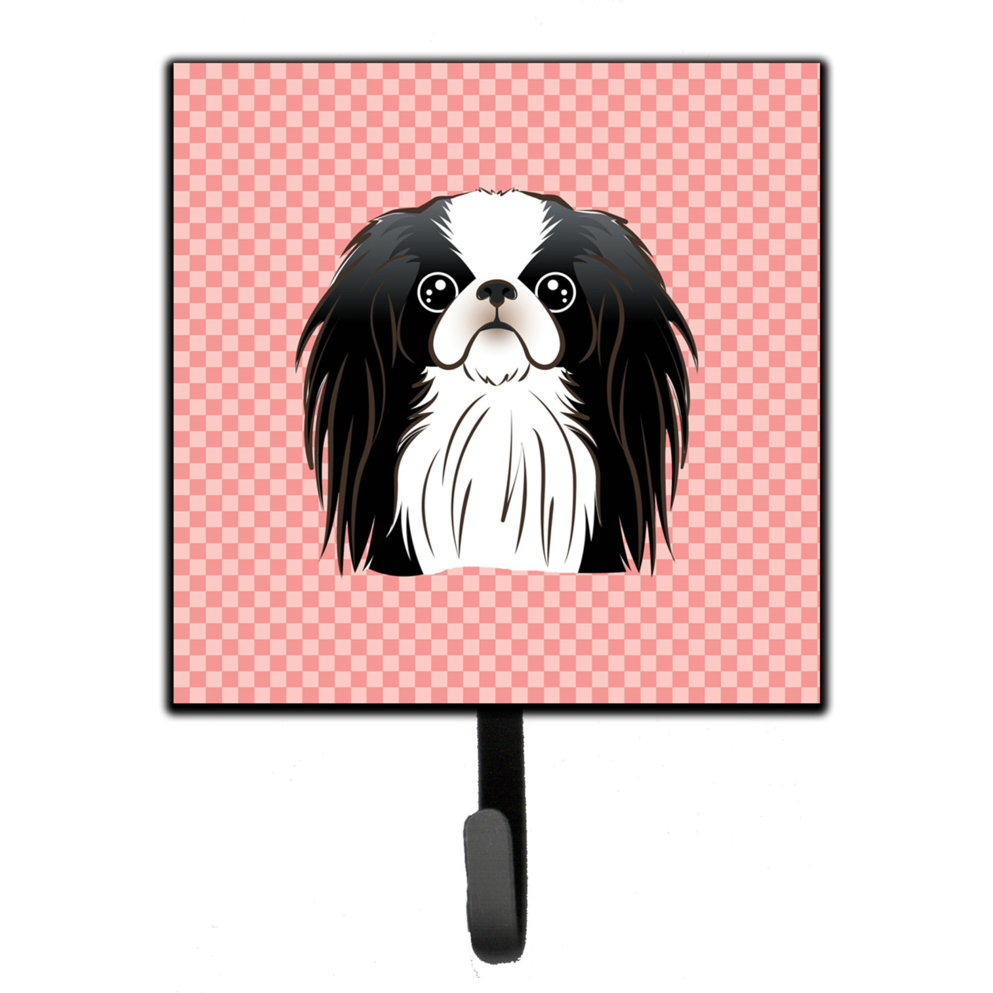 &quotCaroline's Treasures BB1230SH4 Checkerboard Pink Japanese Chin Leash or Key Holder, Small, Multicolor"