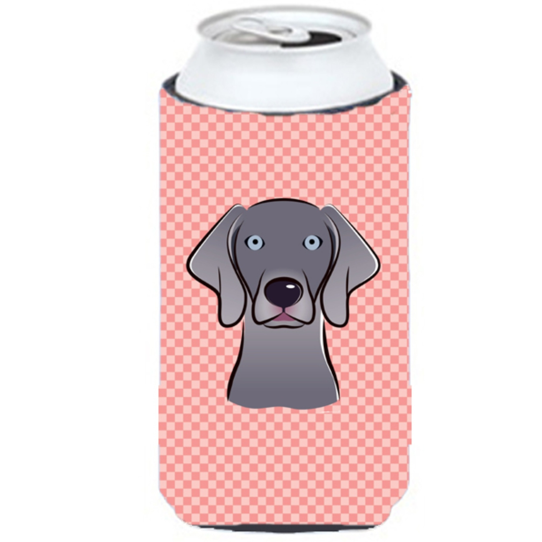 Checkerboard Blue Weimaraner Tall Boy Beverage Insulator Hugger BB1231TBC
