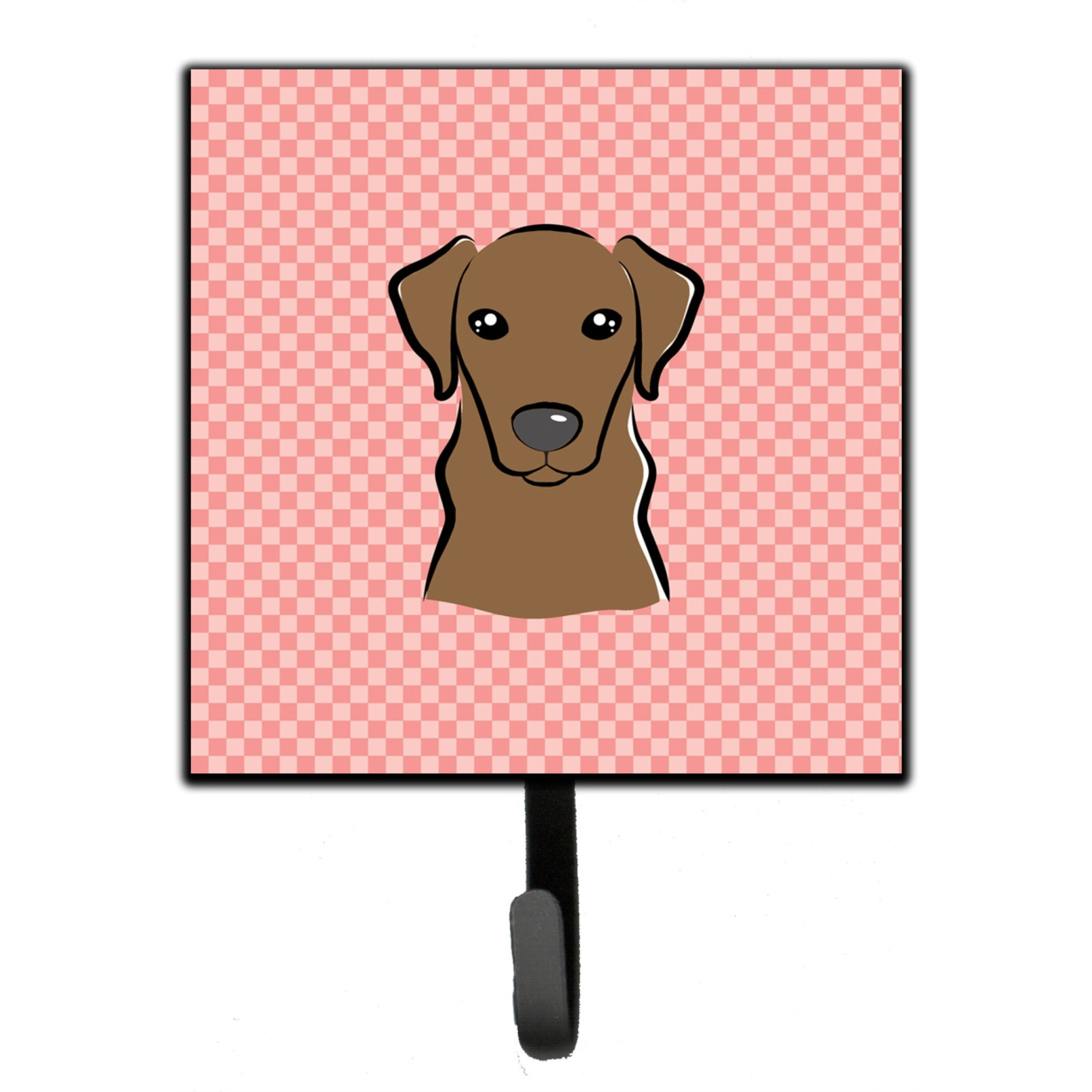 &quotCaroline's Treasures BB1234SH4 Checkerboard Pink Chocolate Labrador Leash or Key Holder, Small, Multicolor"
