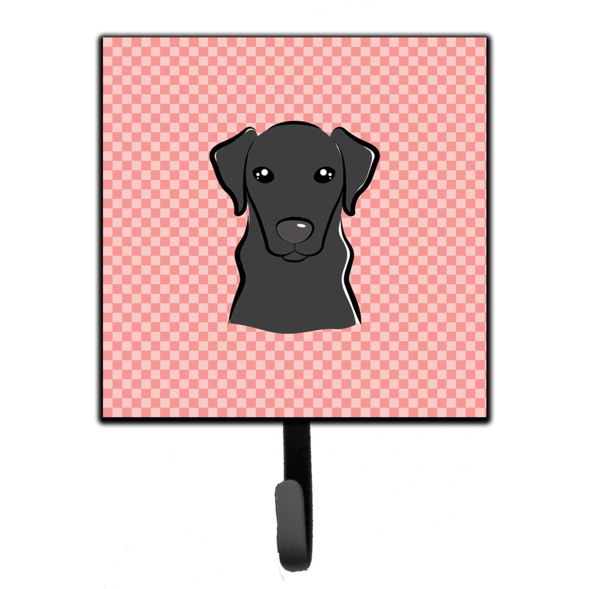 &quotCaroline's Treasures BB1235SH4 Checkerboard Pink Black Labrador Leash or Key Holder, Small, Multicolor"