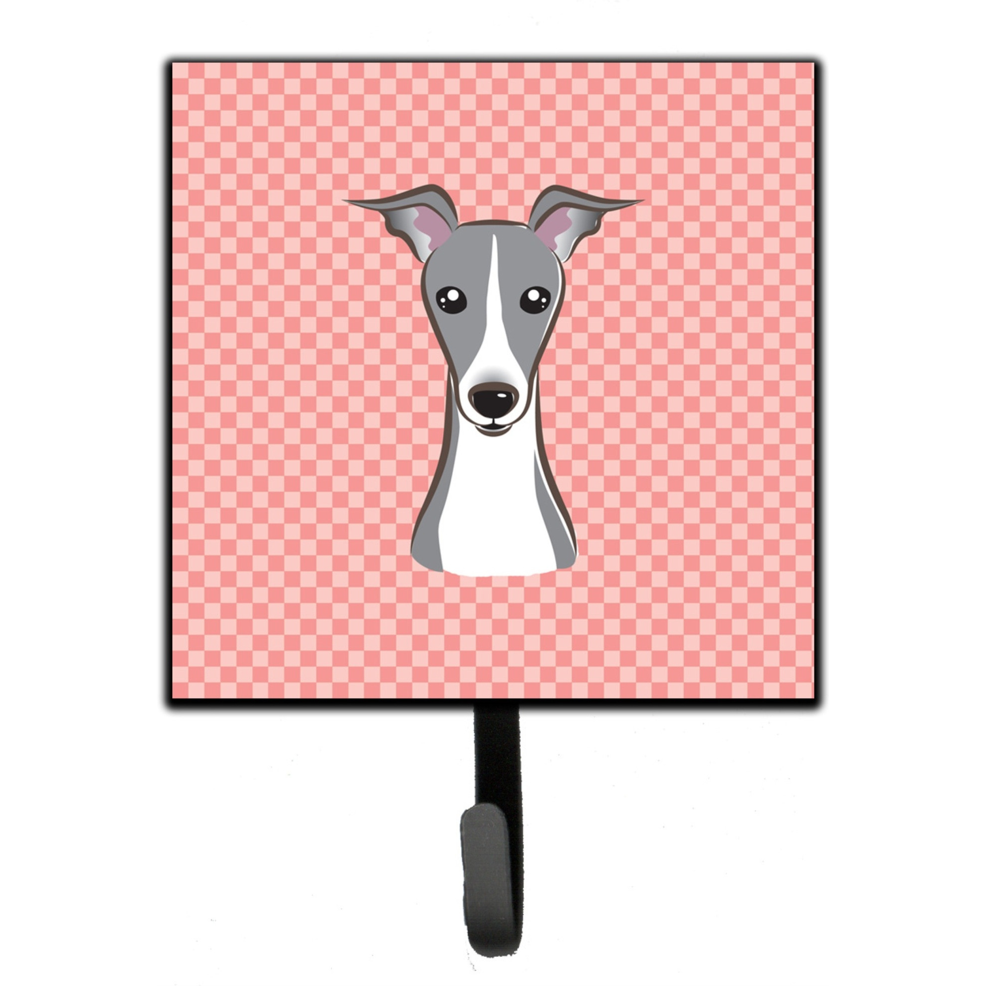 &quotCaroline's Treasures BB1236SH4 Checkerboard Pink Italian Greyhound Leash or Key Holder, Small, Multicolor"