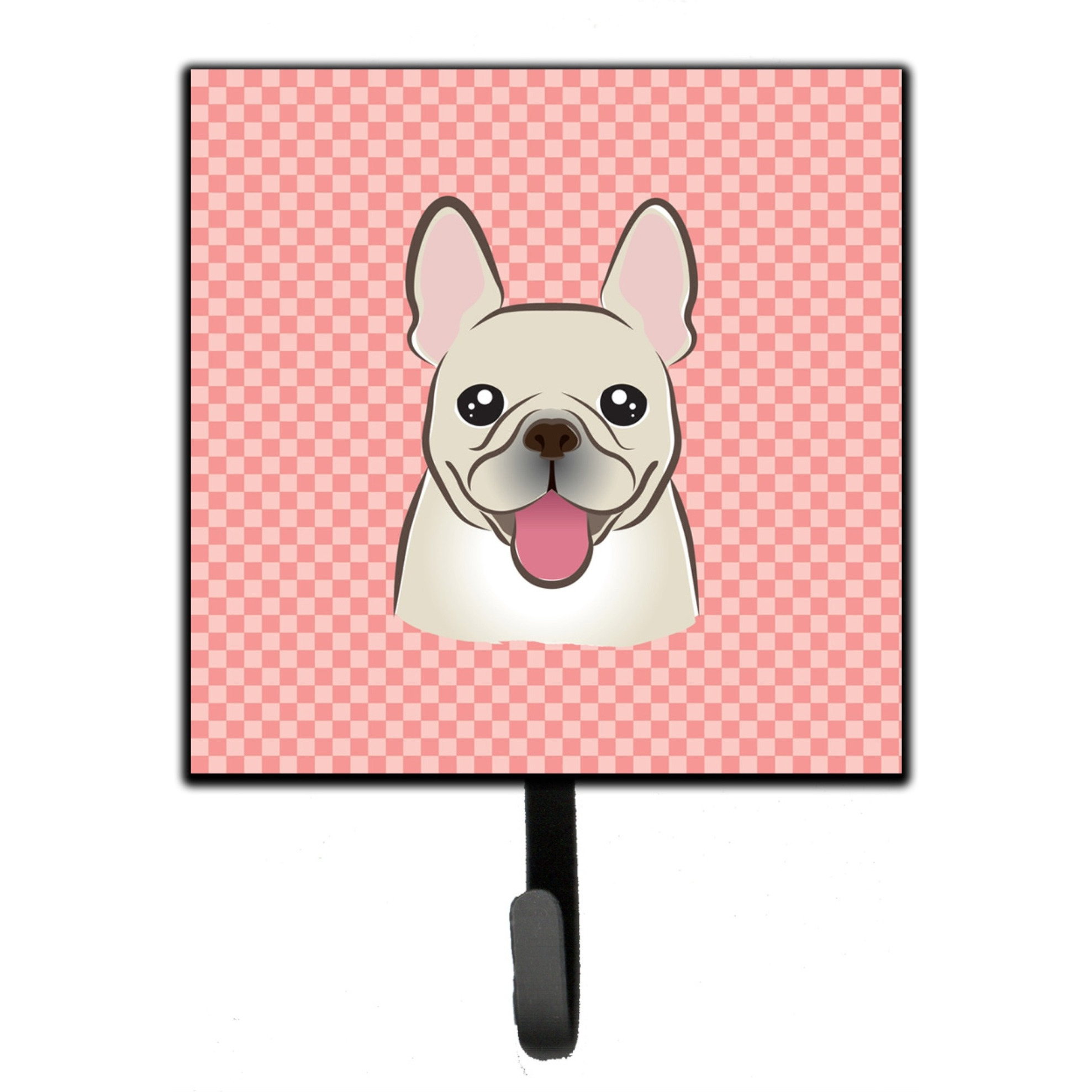 &quotCaroline's Treasures BB1238SH4 Checkerboard Pink French Bulldog Leash or Key Holder, Small, Multicolor"
