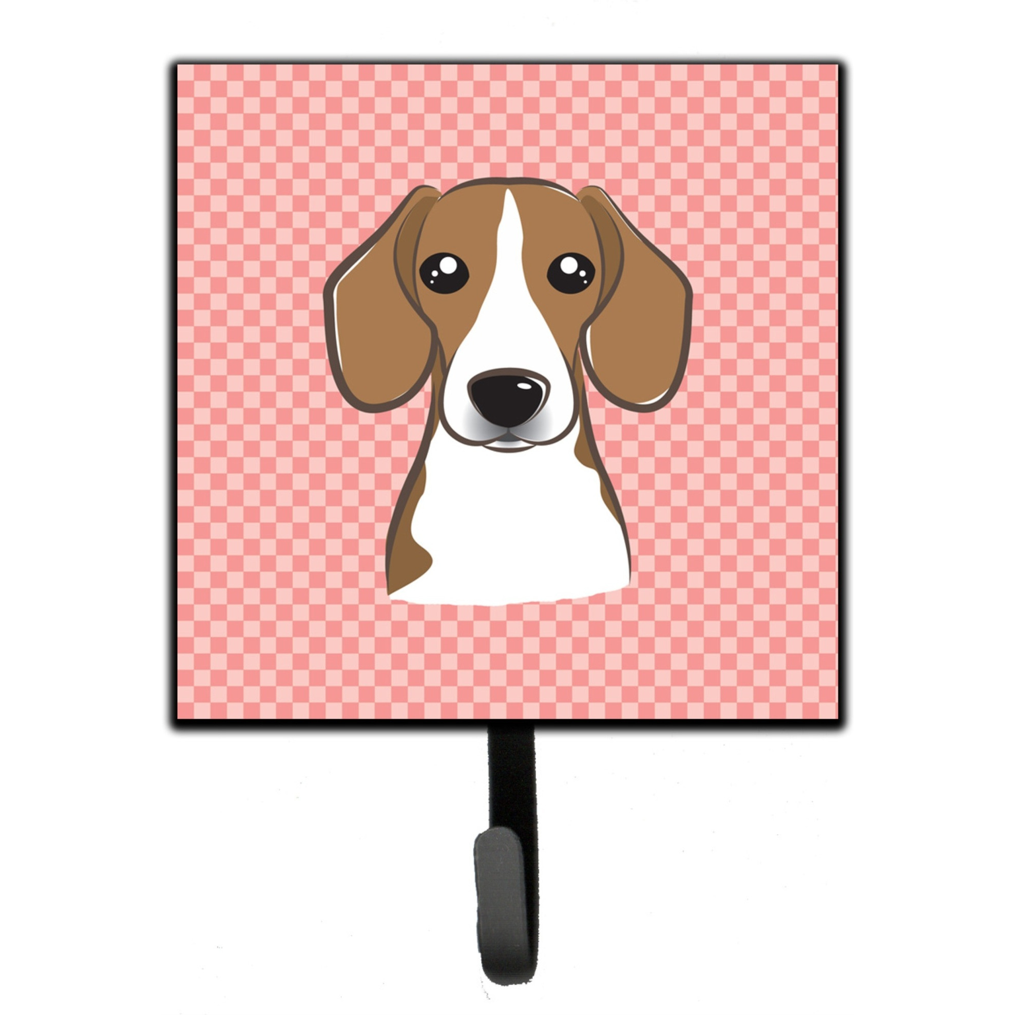 &quotCaroline's Treasures BB1239SH4 Checkerboard Pink Beagle Leash or Key Holder, Small, Multicolor"