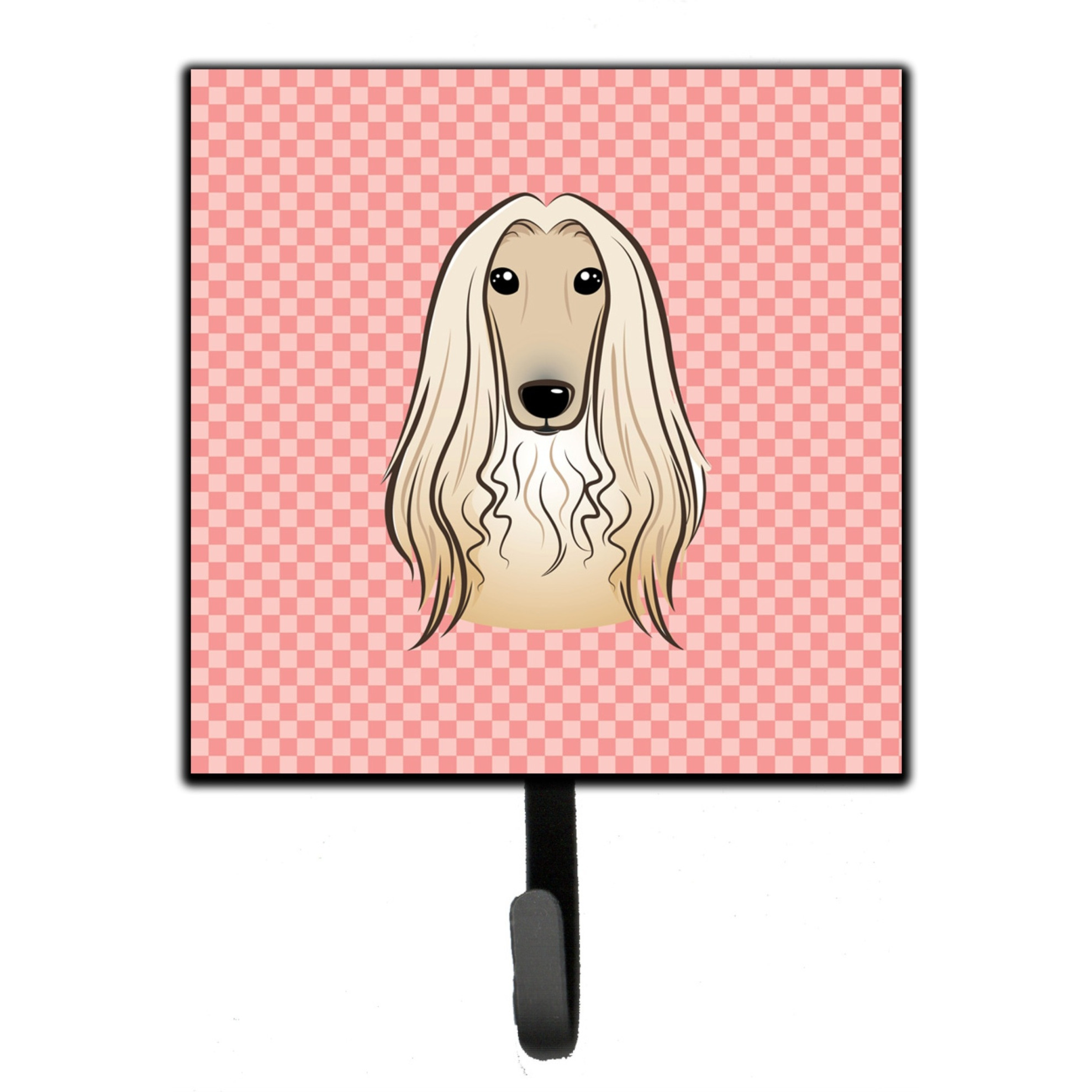 &quotCaroline's Treasures BB1244SH4 Checkerboard Pink Afghan Hound Leash or Key Holder, Small, Multicolor"