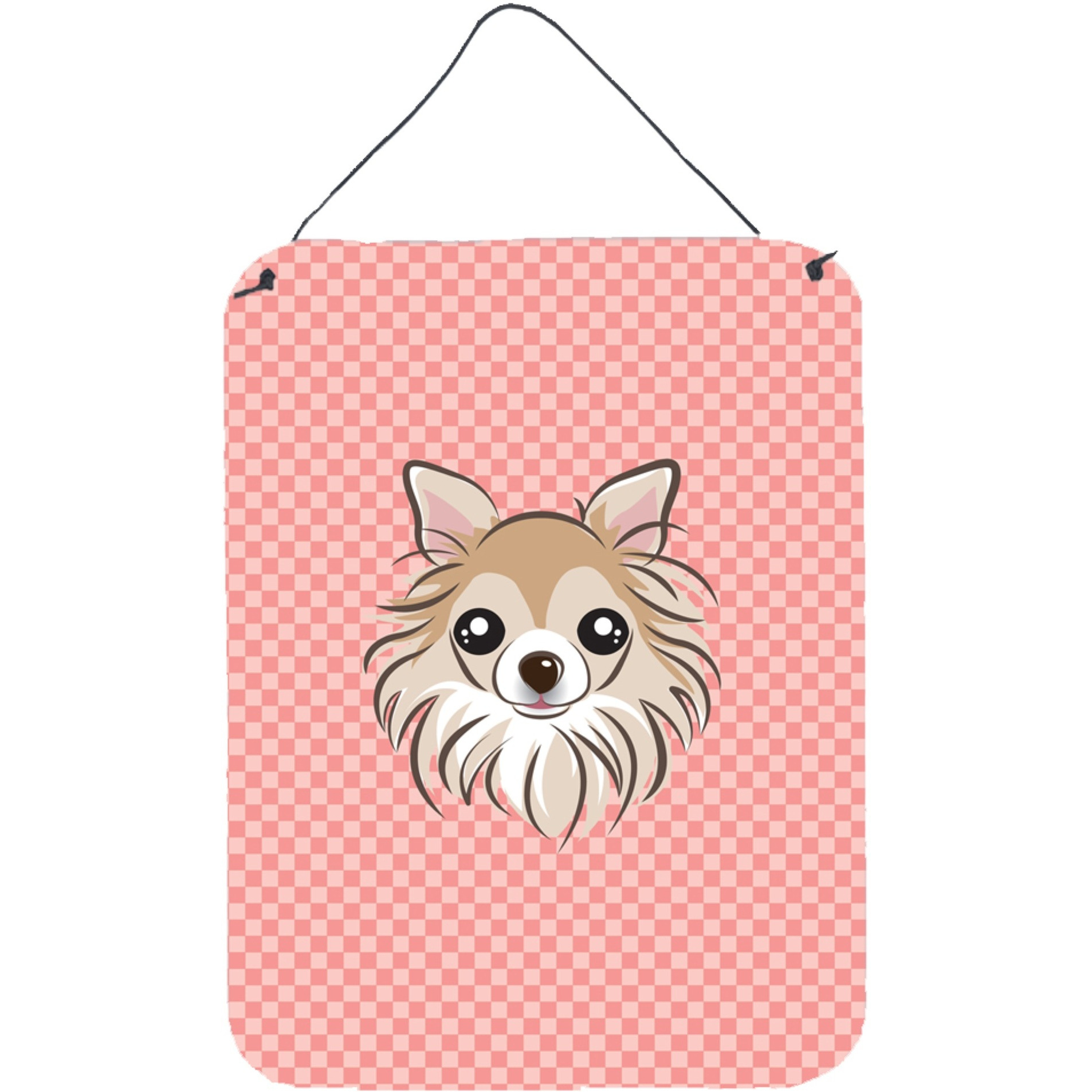 &quotCaroline's Treasures Checkerboard Pink Chihuahua Wall or Door Hanging Prints, 16"" x 12"""