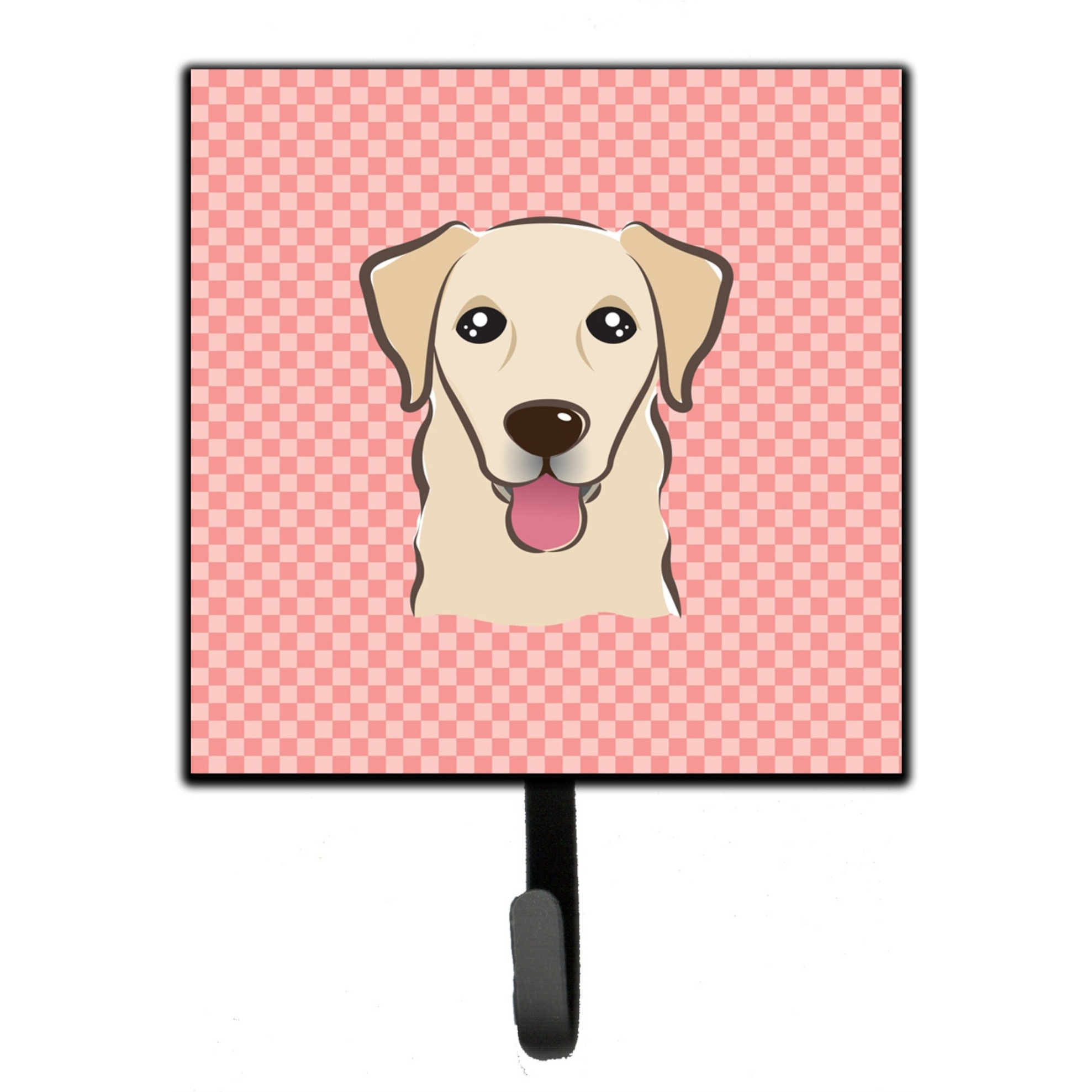 &quotCaroline's Treasures BB1252SH4 Checkerboard Pink Golden Retriever Leash or Key Holder, Small, Multicolor"