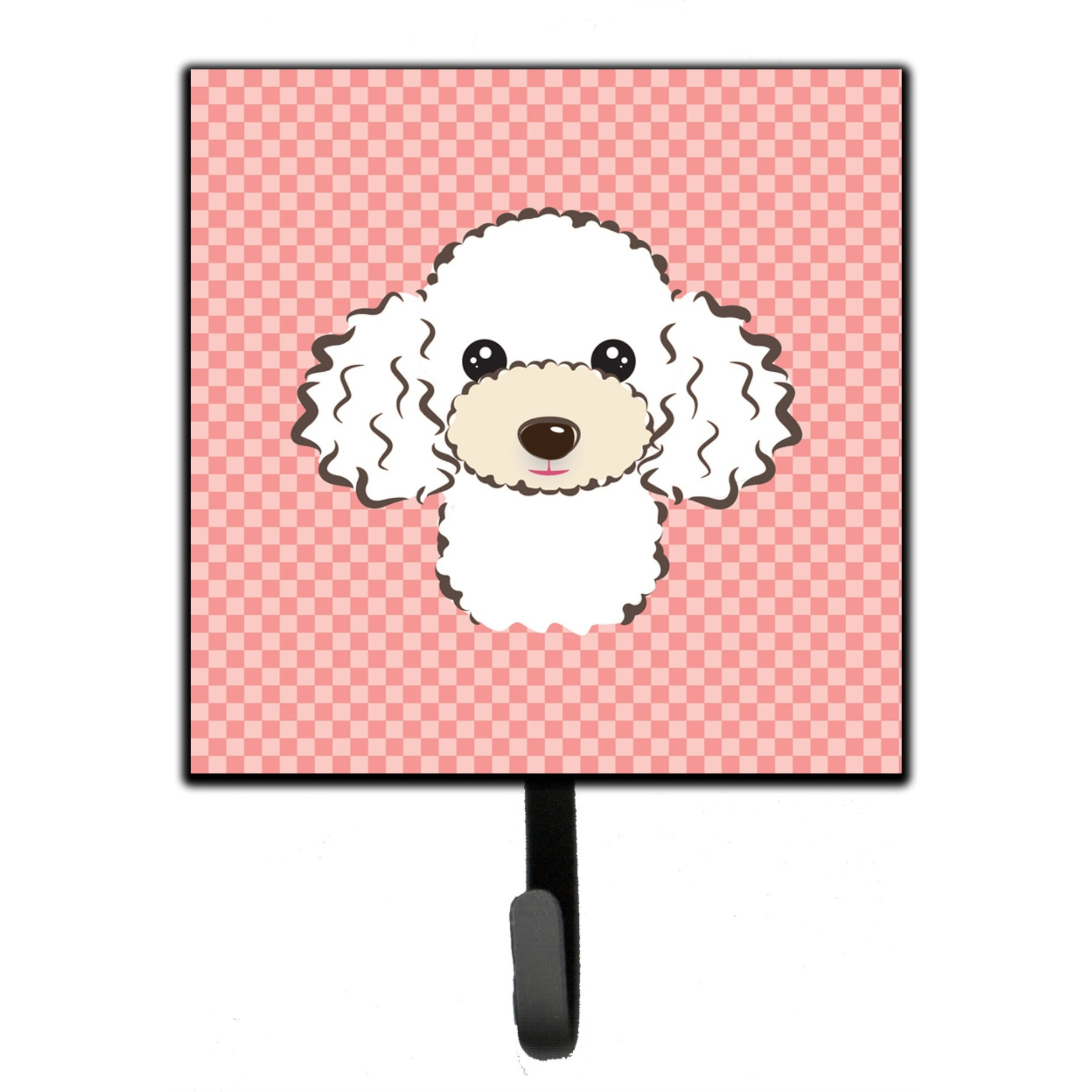 &quotCaroline's Treasures BB1257SH4 Checkerboard Pink White Poodle Leash or Key Holder, Small, Multicolor"