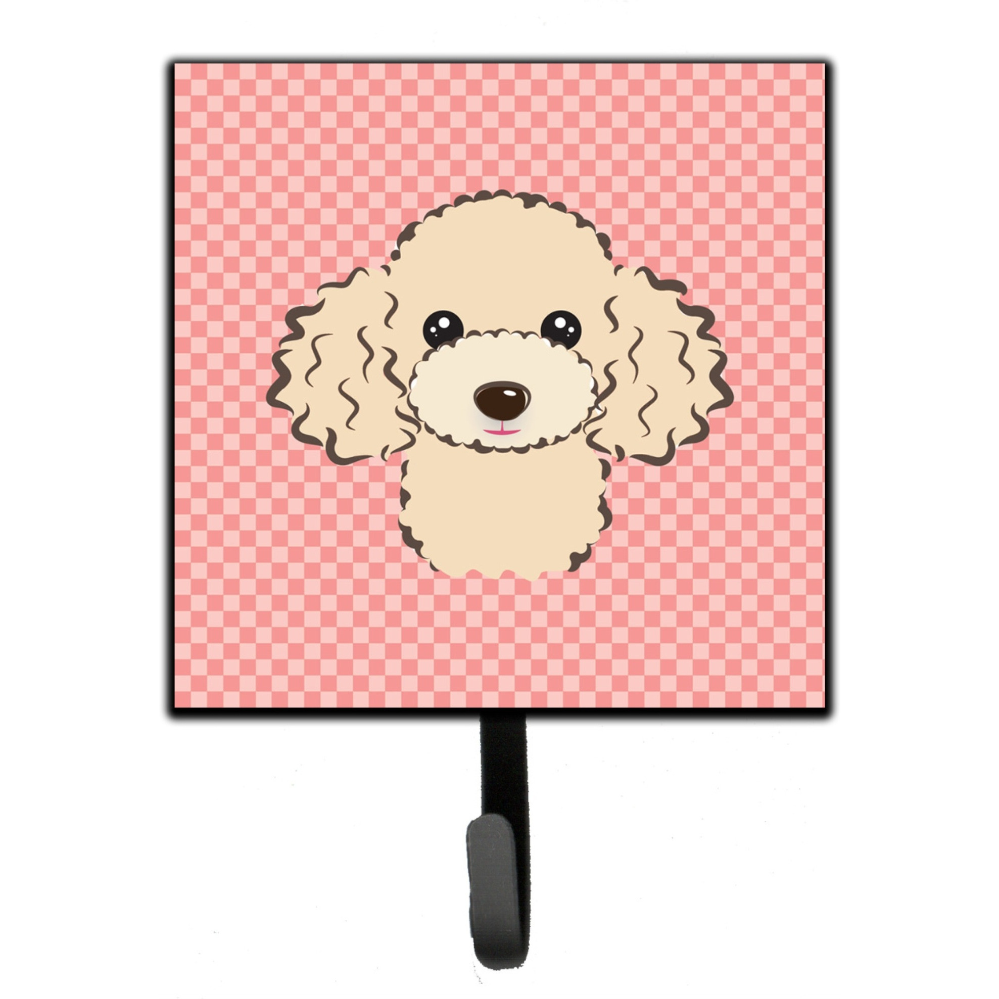 &quotCaroline's Treasures BB1258SH4 Checkerboard Pink Buff Poodle Leash or Key Holder, Small, Multicolor"
