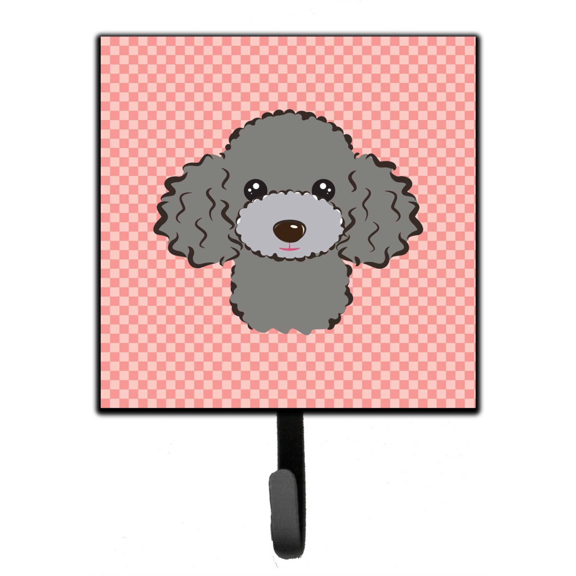 &quotCaroline's Treasures BB1259SH4 Checkerboard Pink Silver Gray Poodle Leash or Key Holder, Small, Multicolor"
