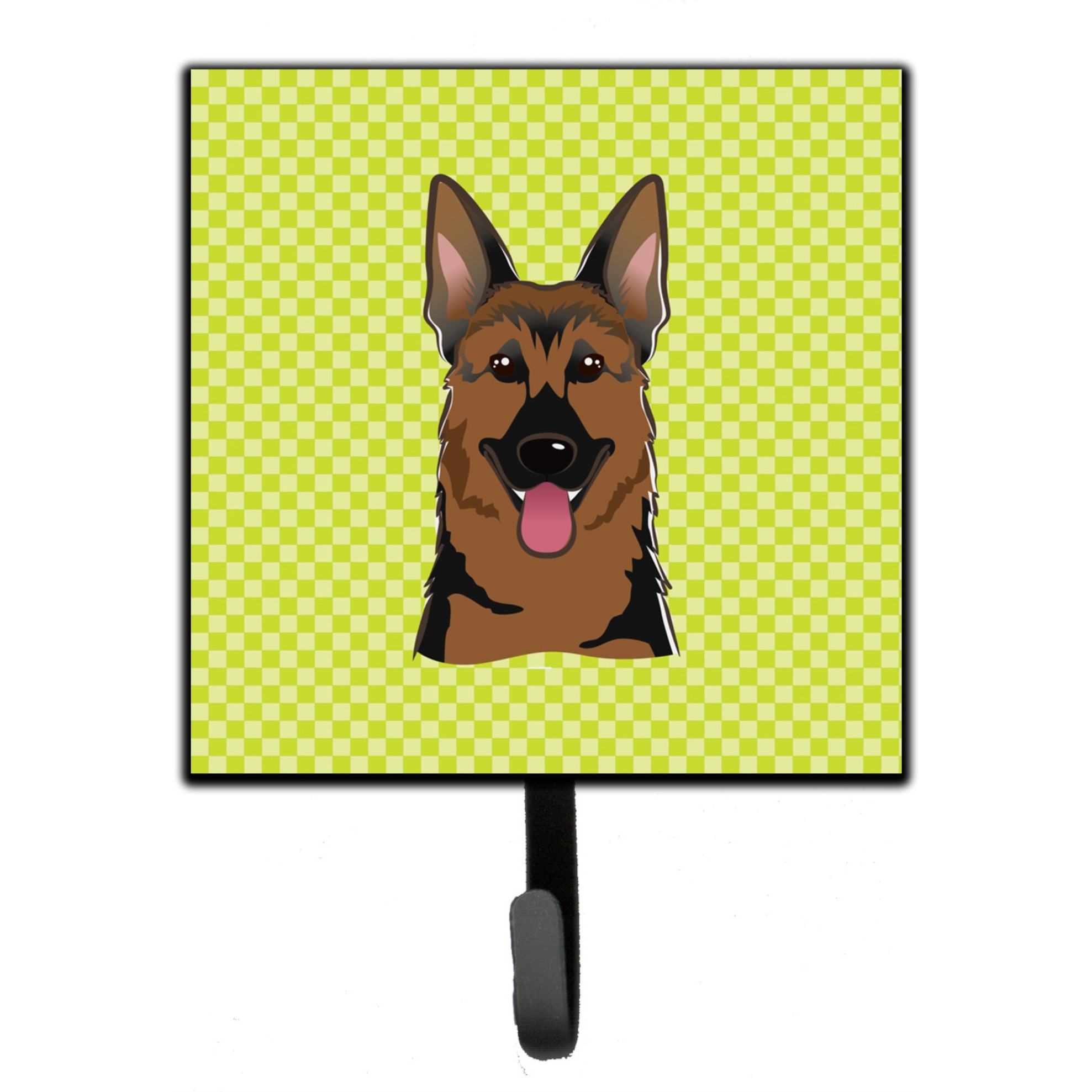 &quotCaroline's Treasures BB1273SH4 Checkerboard Lime Green German Shepherd Leash or Key Holder, Small, Multicolor"