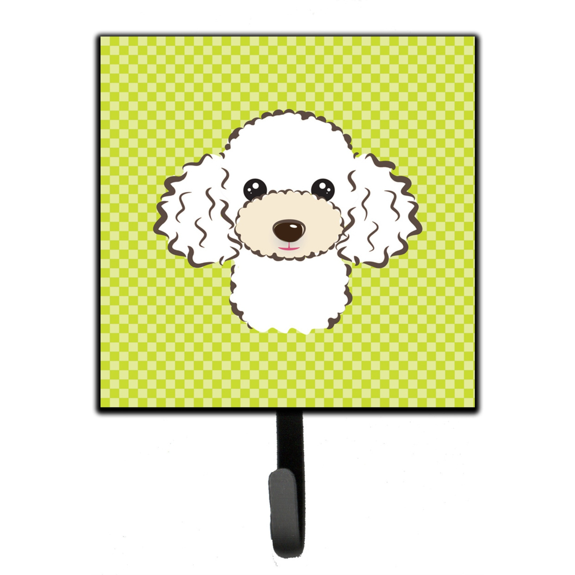 &quotCaroline's Treasures BB1319SH4 Checkerboard Lime Green White Poodle Leash or Key Holder, Small, Multicolor"