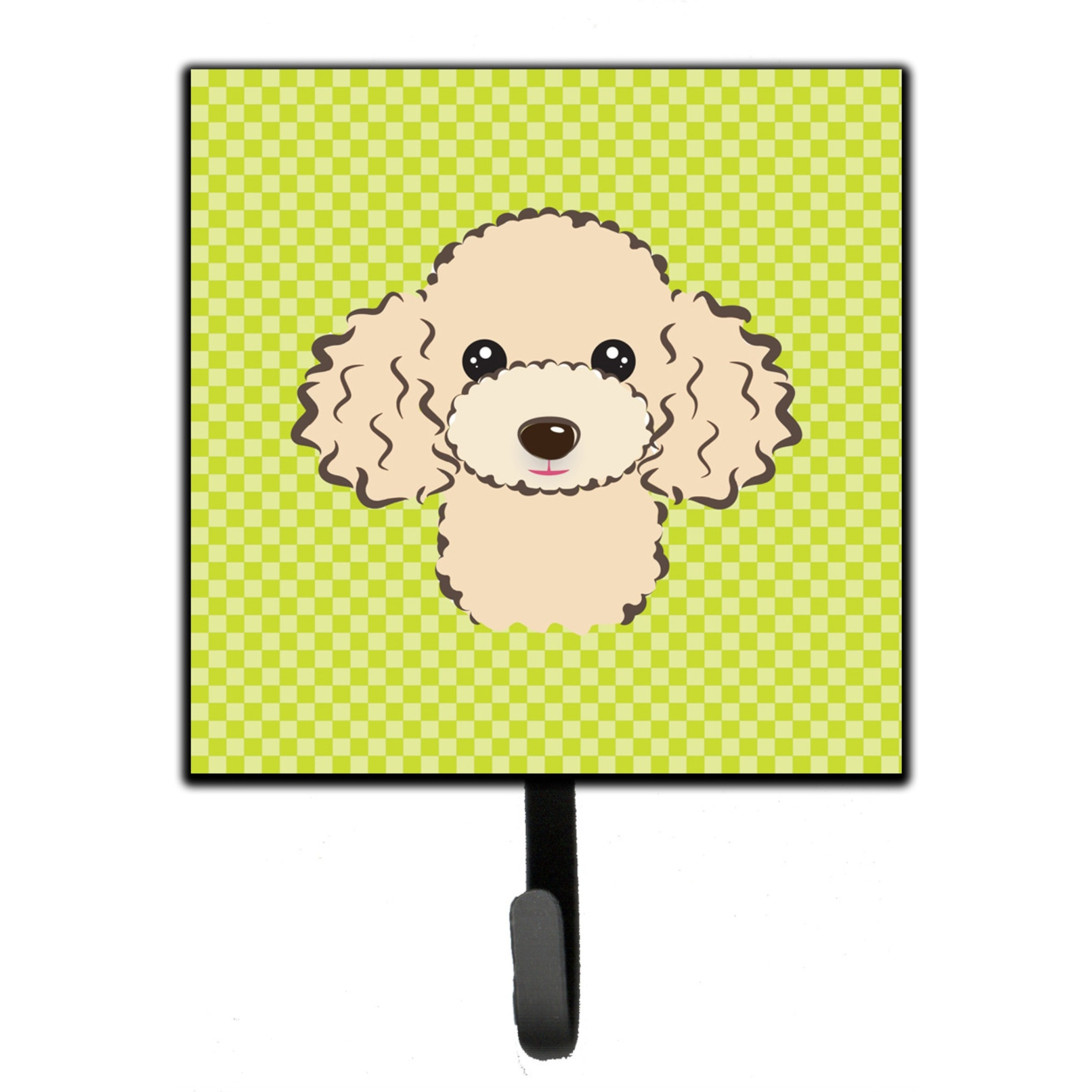 &quotCaroline's Treasures BB1320SH4 Checkerboard Lime Green Buff Poodle Leash or Key Holder, Small, Multicolor"