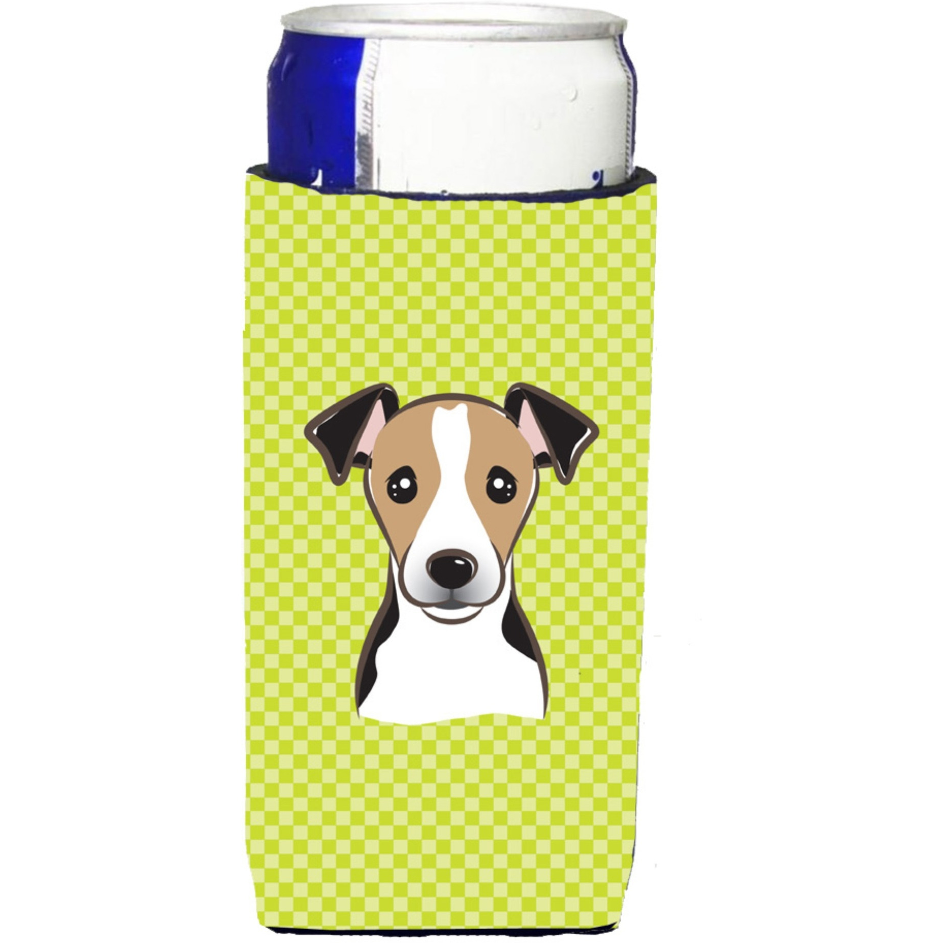 Lime Green Jack Russell Terrier Ultra Beverage Insulators for slim cans