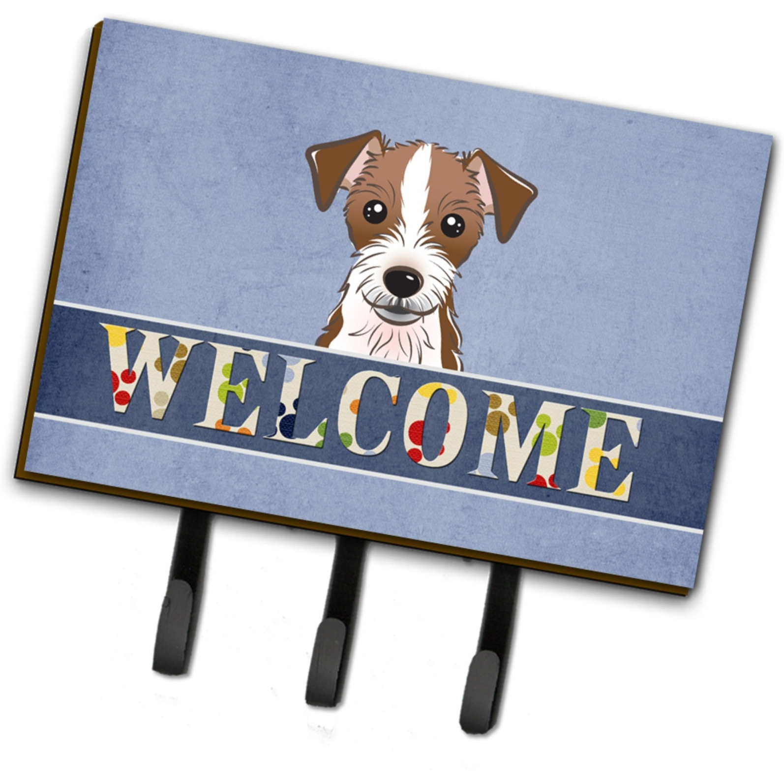 &quotCaroline's Treasures BB1388TH68 Jack Russell Terrier Welcome Leash or Key Holder, Large, Multicolor"