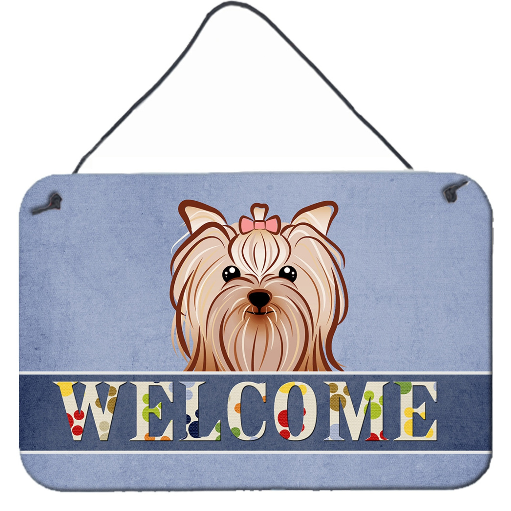 &quotCaroline's Treasures BB1390DS812 Yorkie Yorkshire Terrier Welcome Wall or Door Hanging Prints, 8 x 12"", Multicolor"