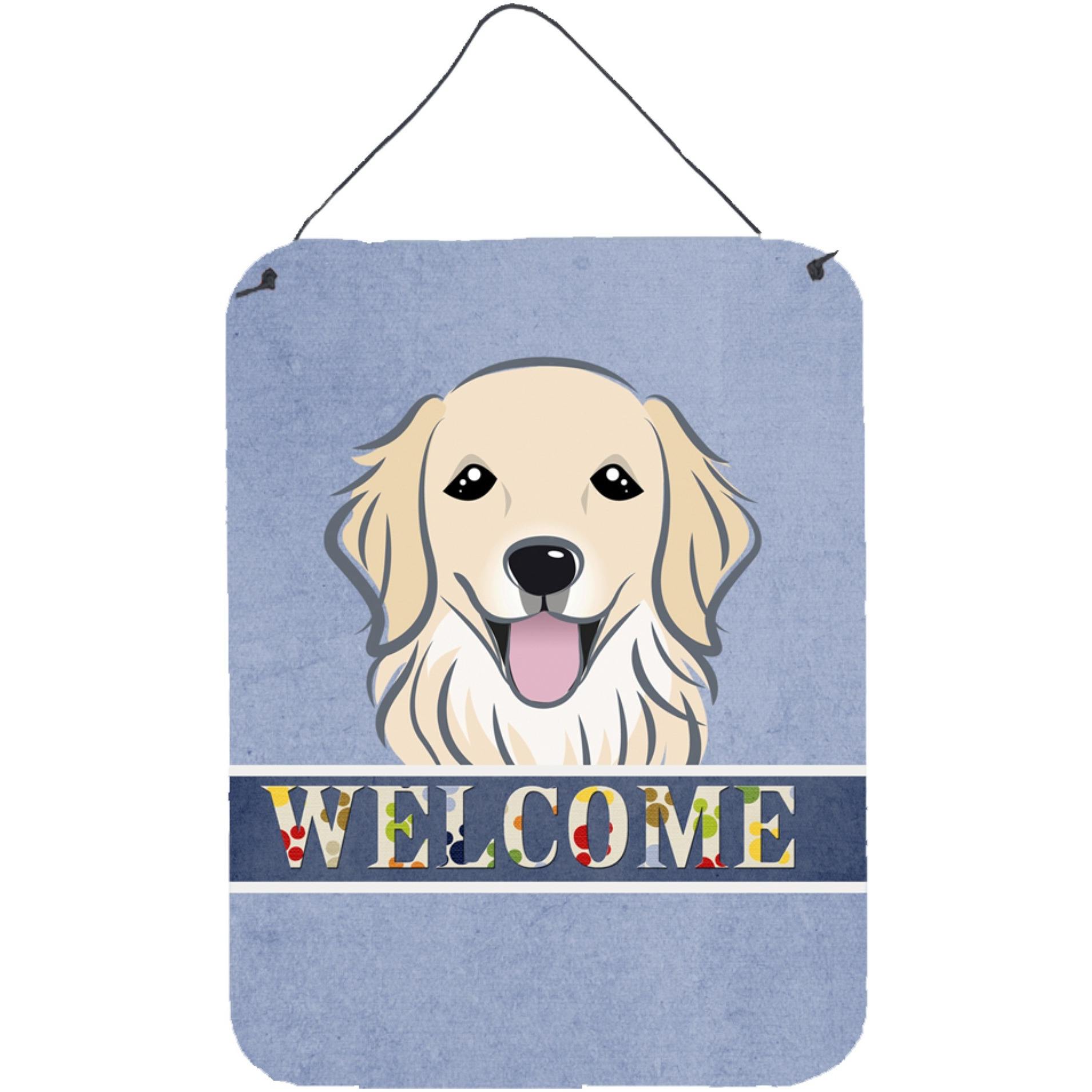 &quotCaroline's Treasures BB1391DS1216 Golden Retriever Welcome Wall or Door Hanging Prints, 16 x 12"", Multicolor"