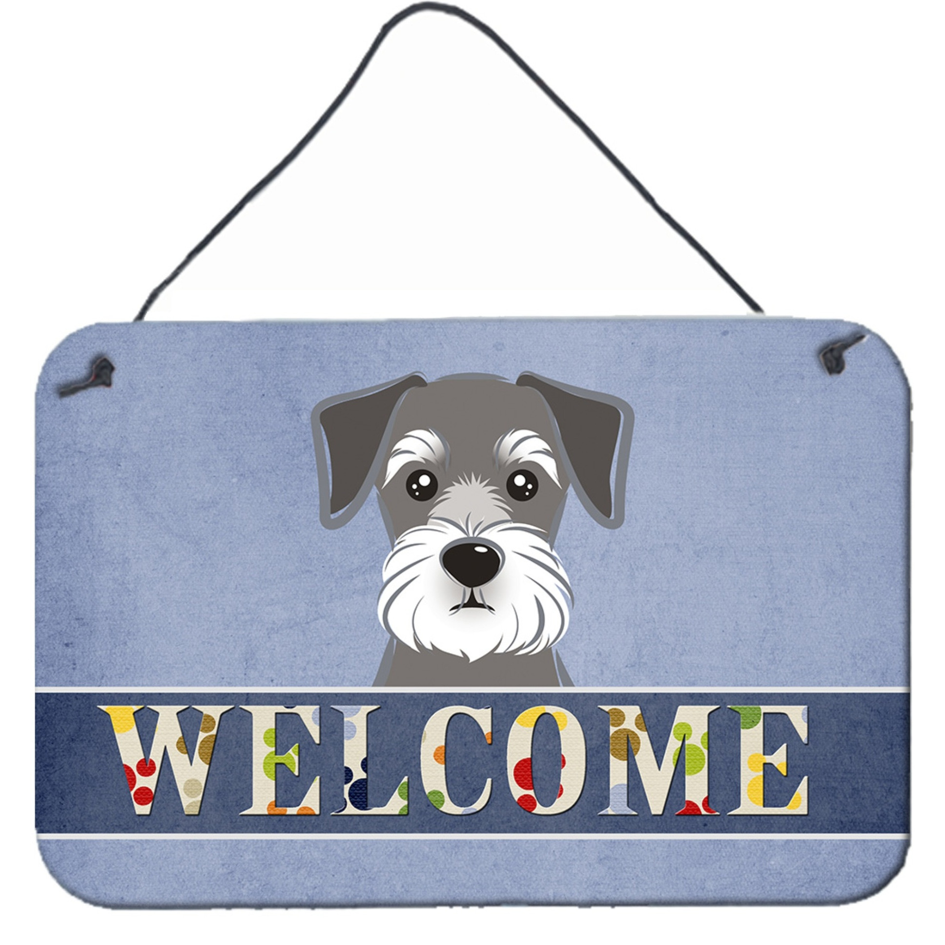 &quotCaroline's Treasures BB1392DS812 Schnauzer Welcome Wall or Door Hanging Prints, 8 x 12"", Multicolor"