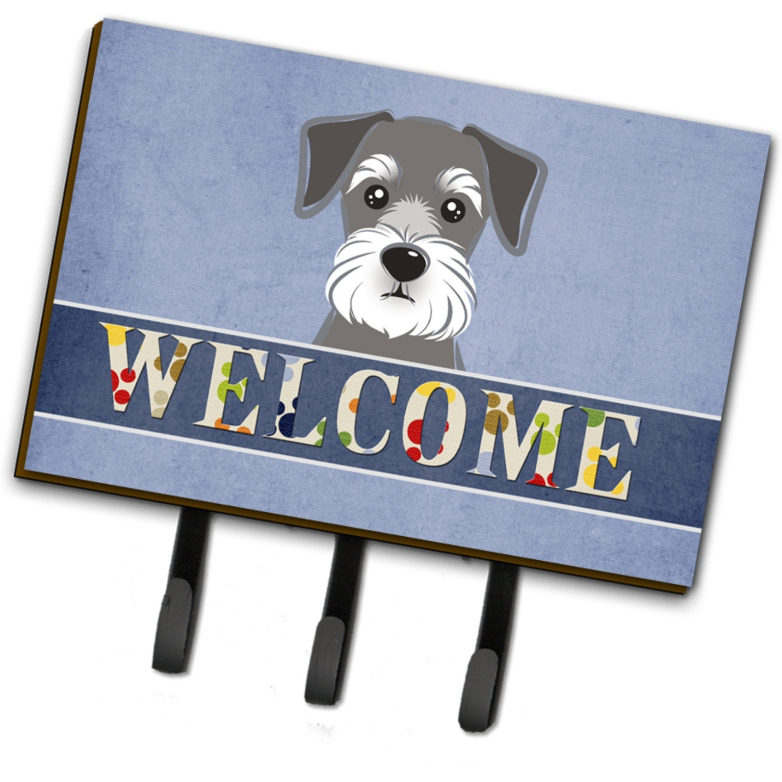 &quotCaroline's Treasures BB1392TH68 Schnauzer Welcome Leash or Key Holder, Large, Multicolor"