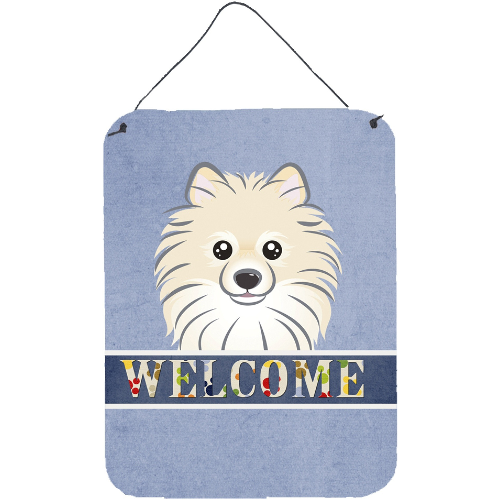 &quotCaroline's Treasures BB1393DS1216 Pomeranian Welcome Wall or Door Hanging Prints, 16 x 12"", Multicolor"