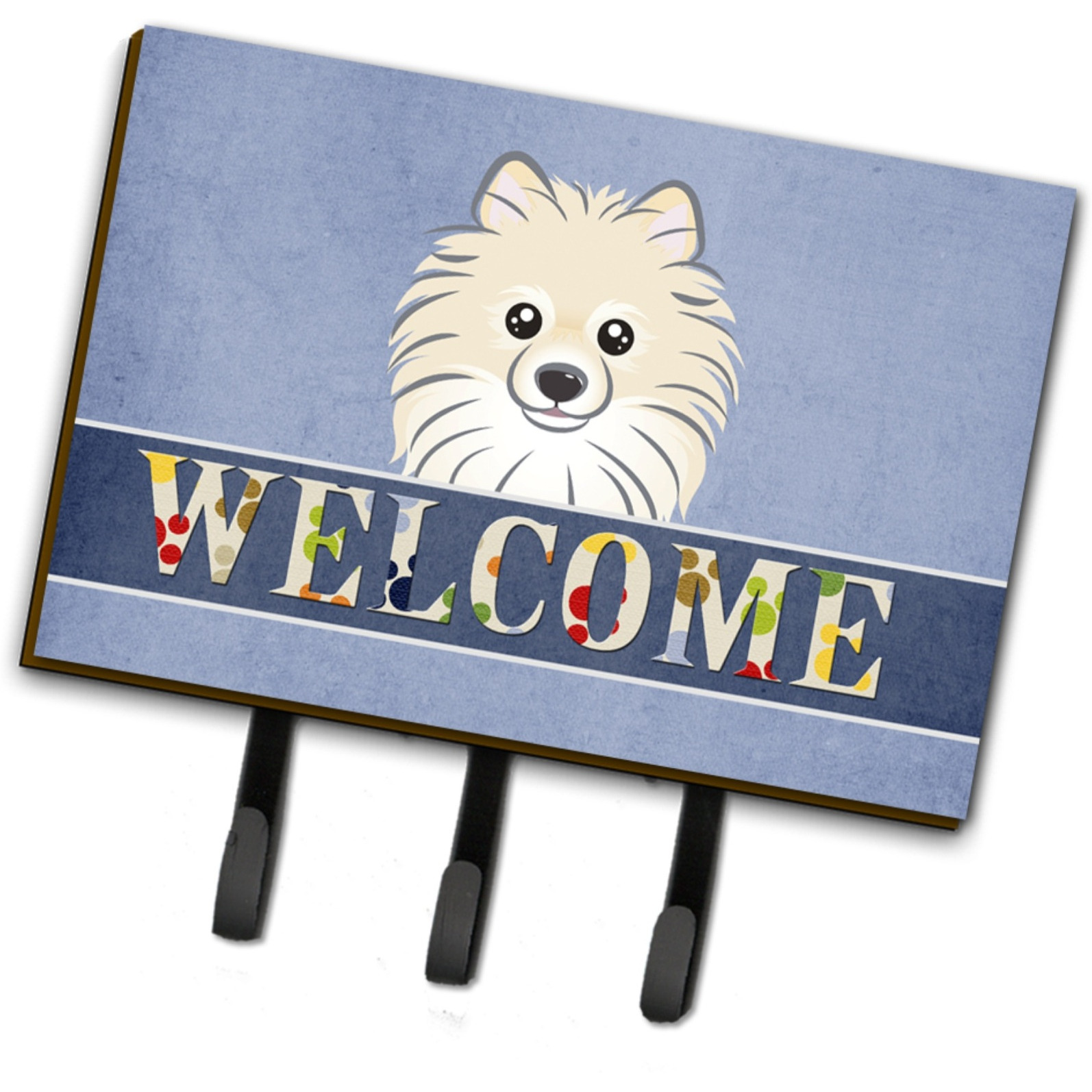 &quotCaroline's Treasures BB1393TH68 Pomeranian Welcome Leash or Key Holder, Large, Multicolor"